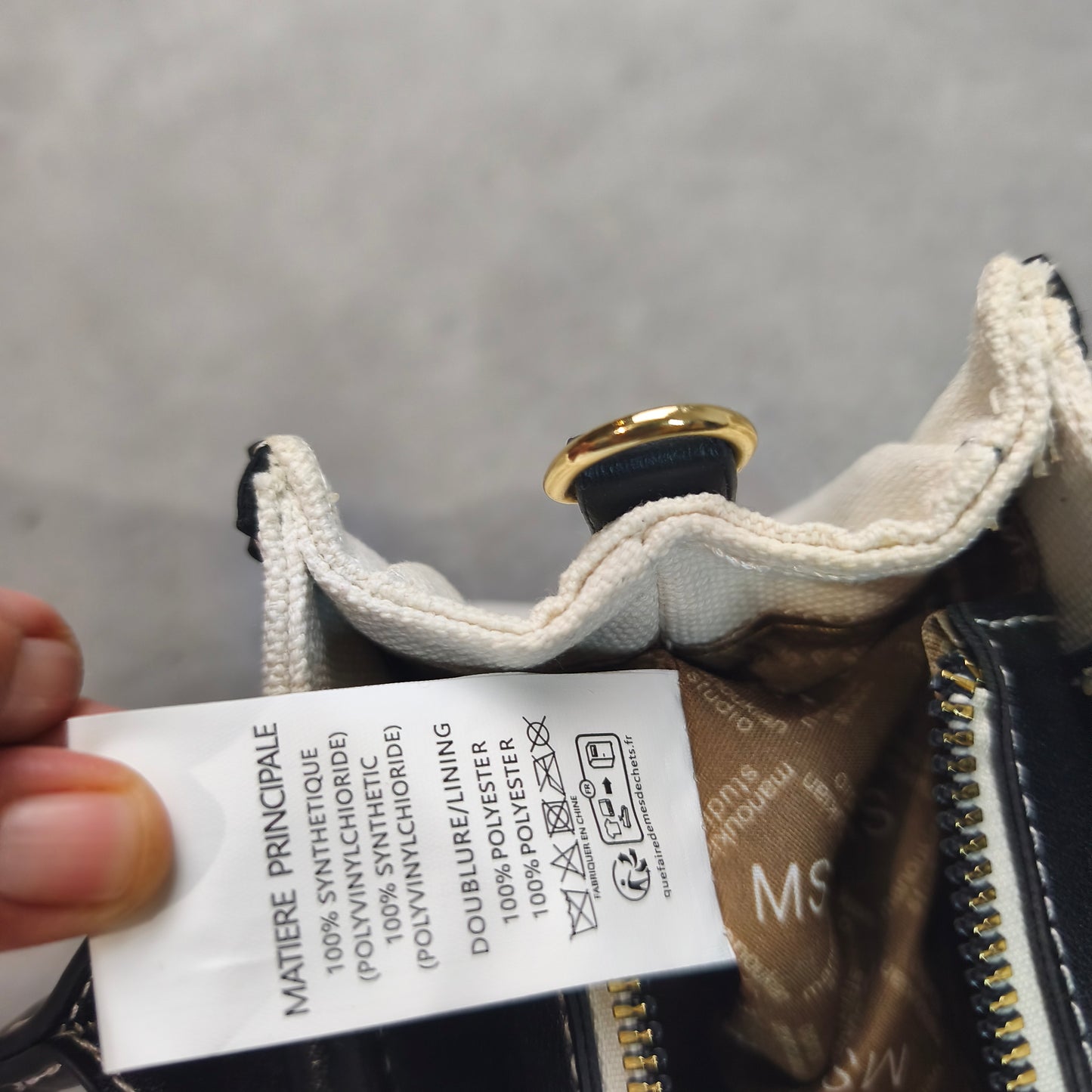 Sac à Main Cabas Manoukian Studio Écru et Noir Bandoulière #0280