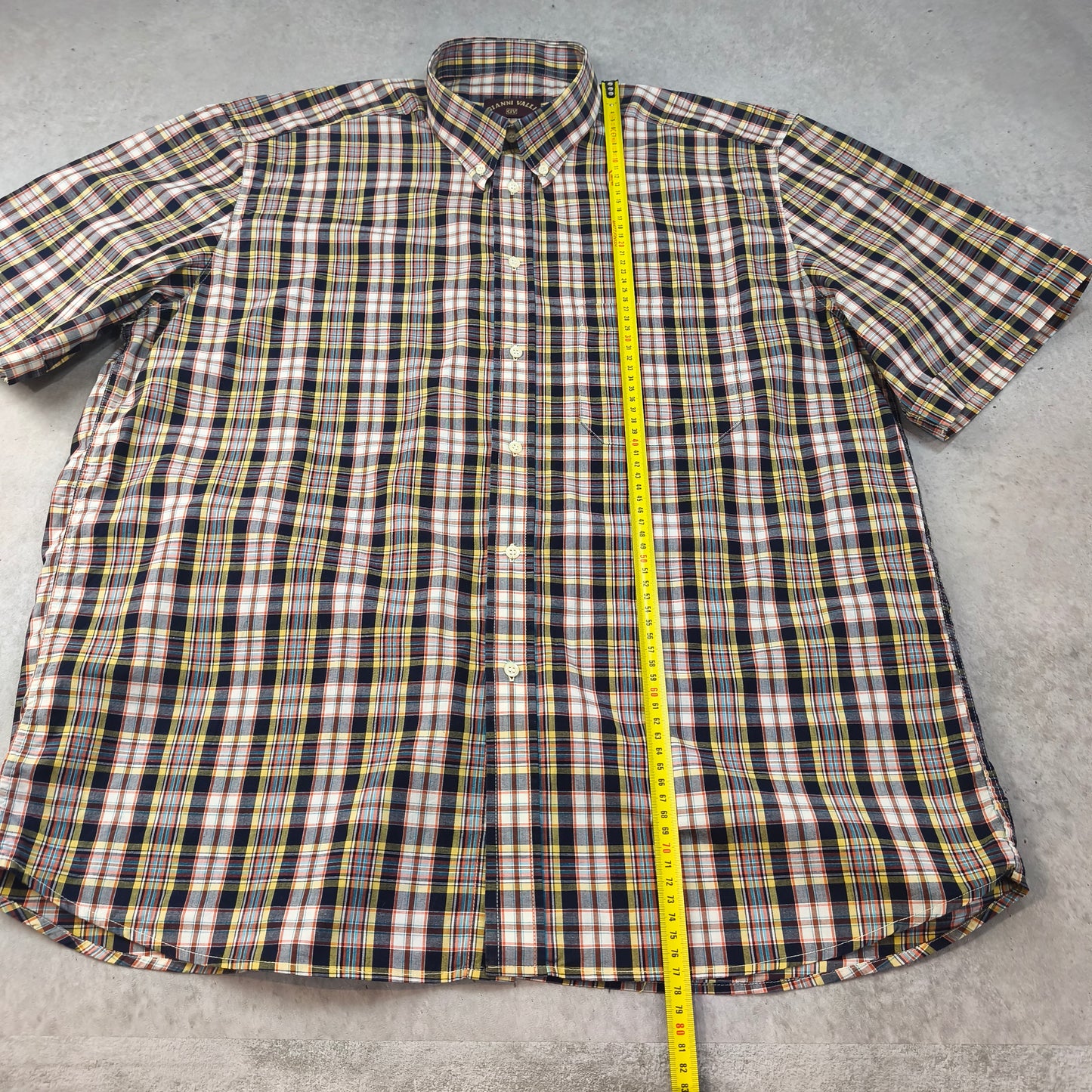 Chemise Homme Manches Courtes Carreaux Gianni Valli Taille XXL StyleCasual Vintage Homme #0250