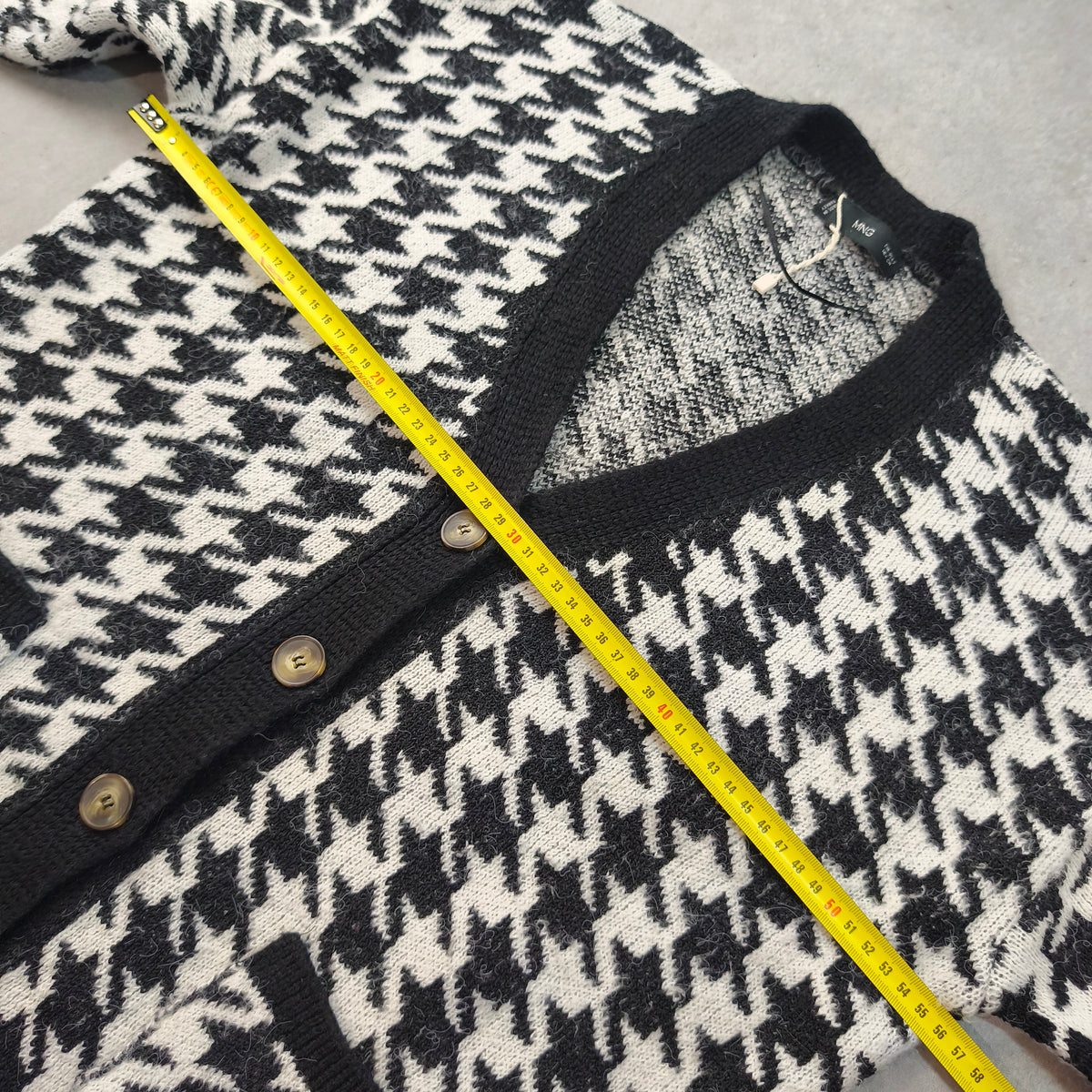 Cardigan oversize Mango à motif pied-de-poule Femme - Taille S (Coupe ample) #0295