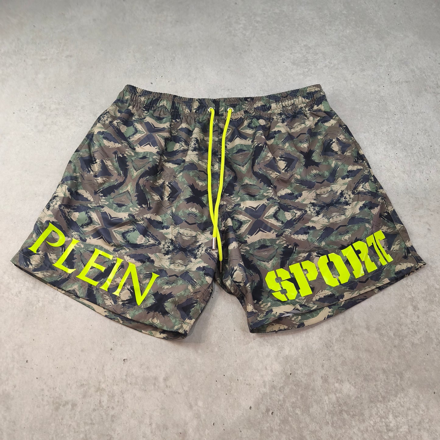 Short de bain Plein Sport camouflage militaire taille XXL boardshort fluo #0234 homme