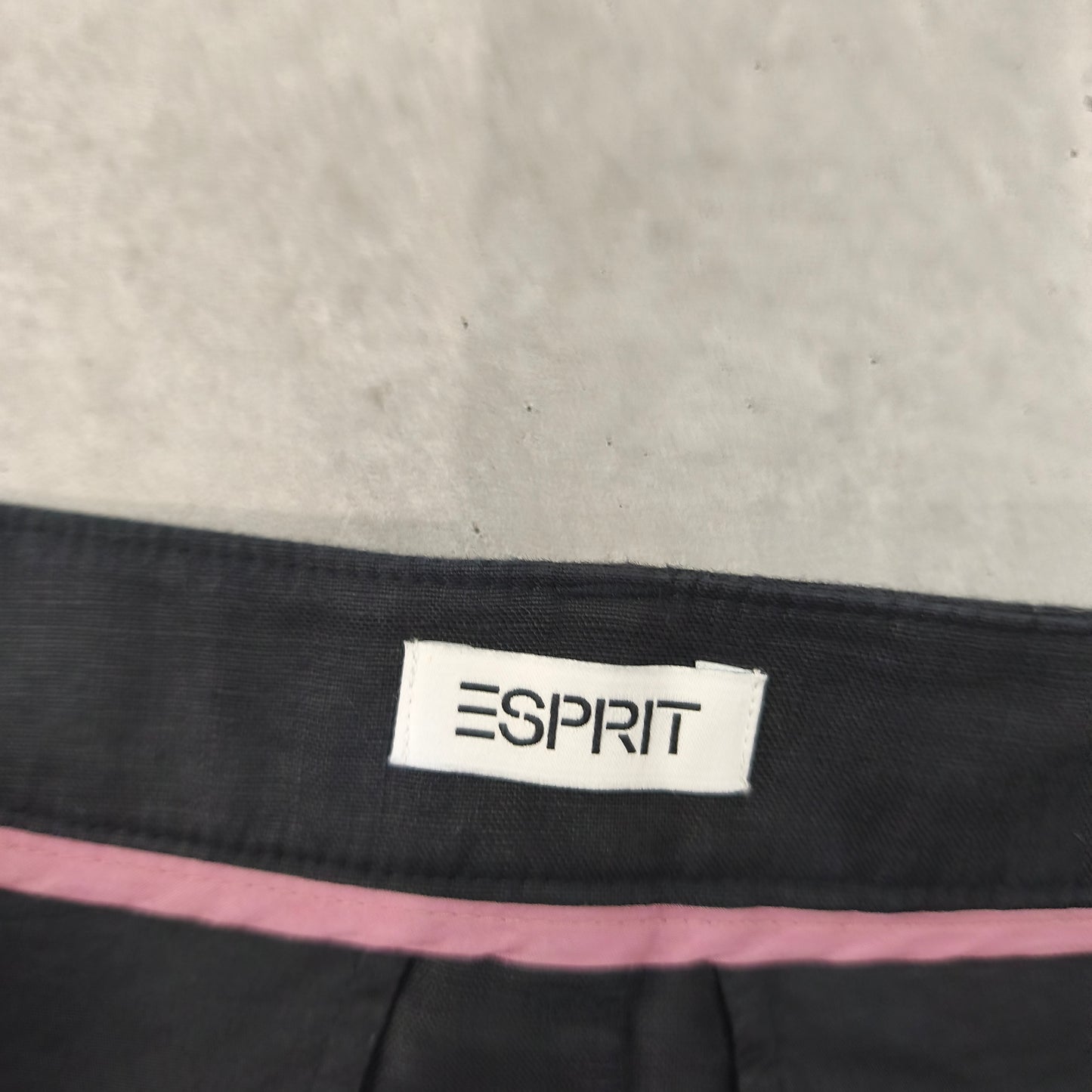 Jupe midi Esprit 100% lin gris foncé T36 femme