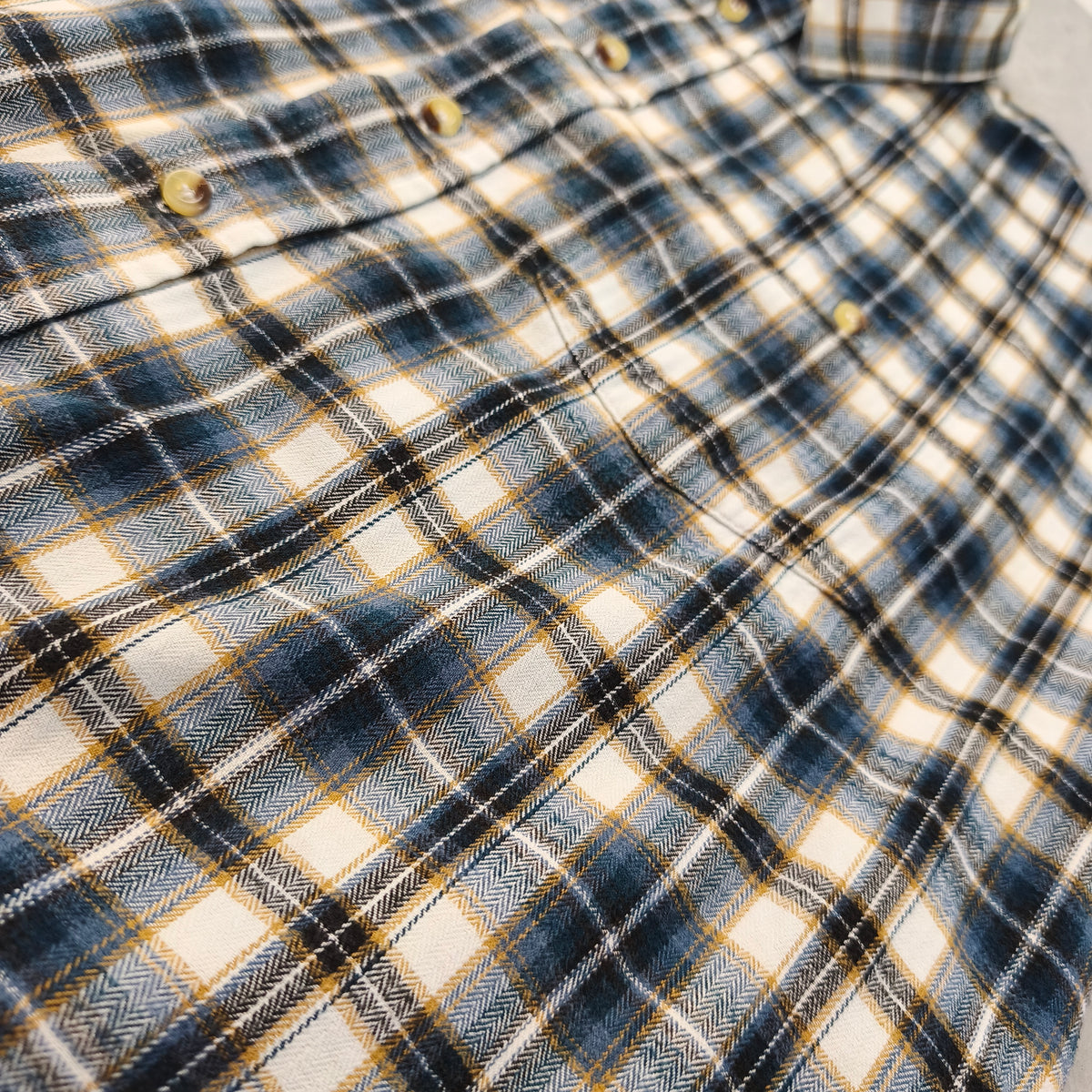 Chemise vintage en flanelle Classic Generation bleu marine, noir et écru Homme 2XL / 3XL #0295