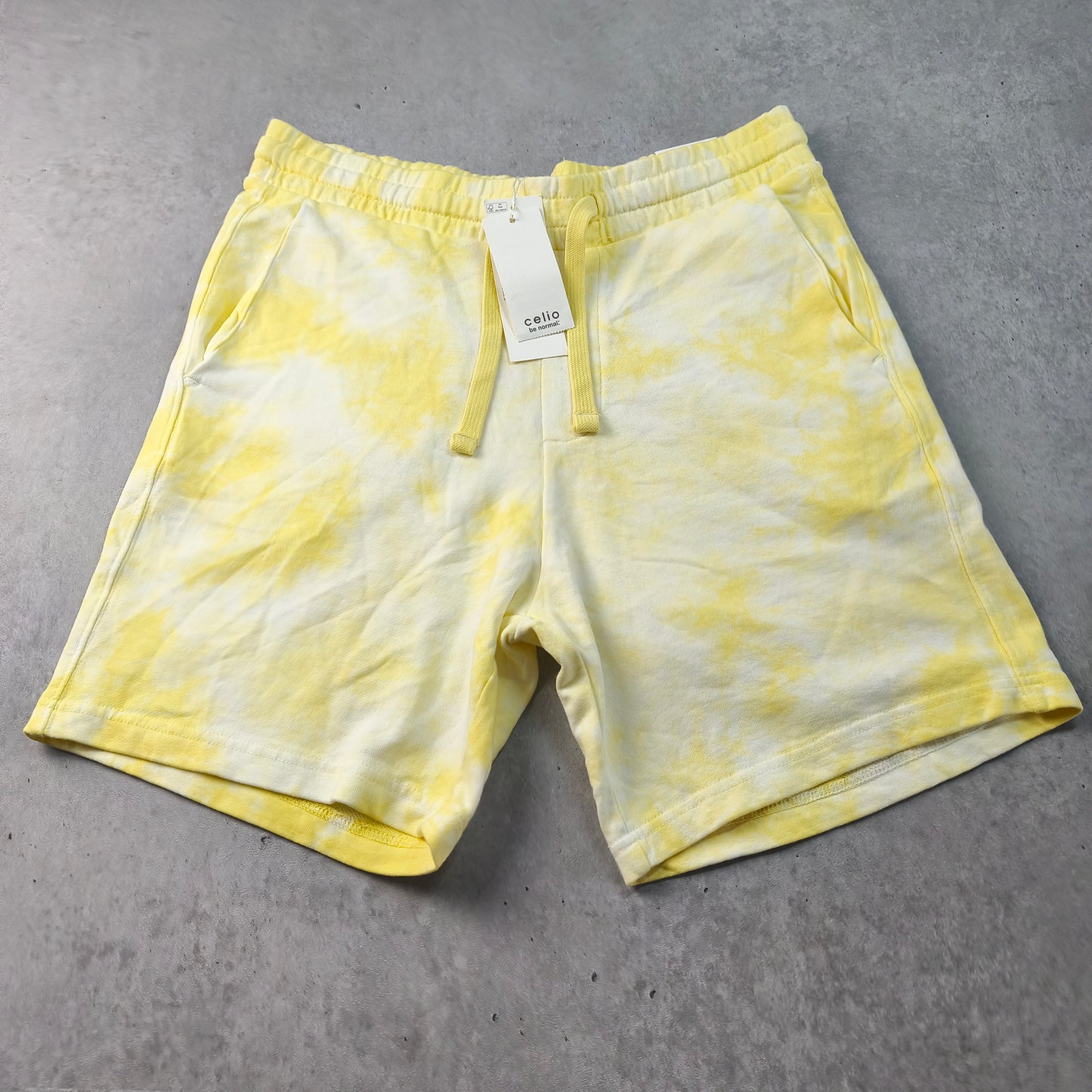 Bermuda en molleton Celio Tie & Dye Jaune - Taille M homme
