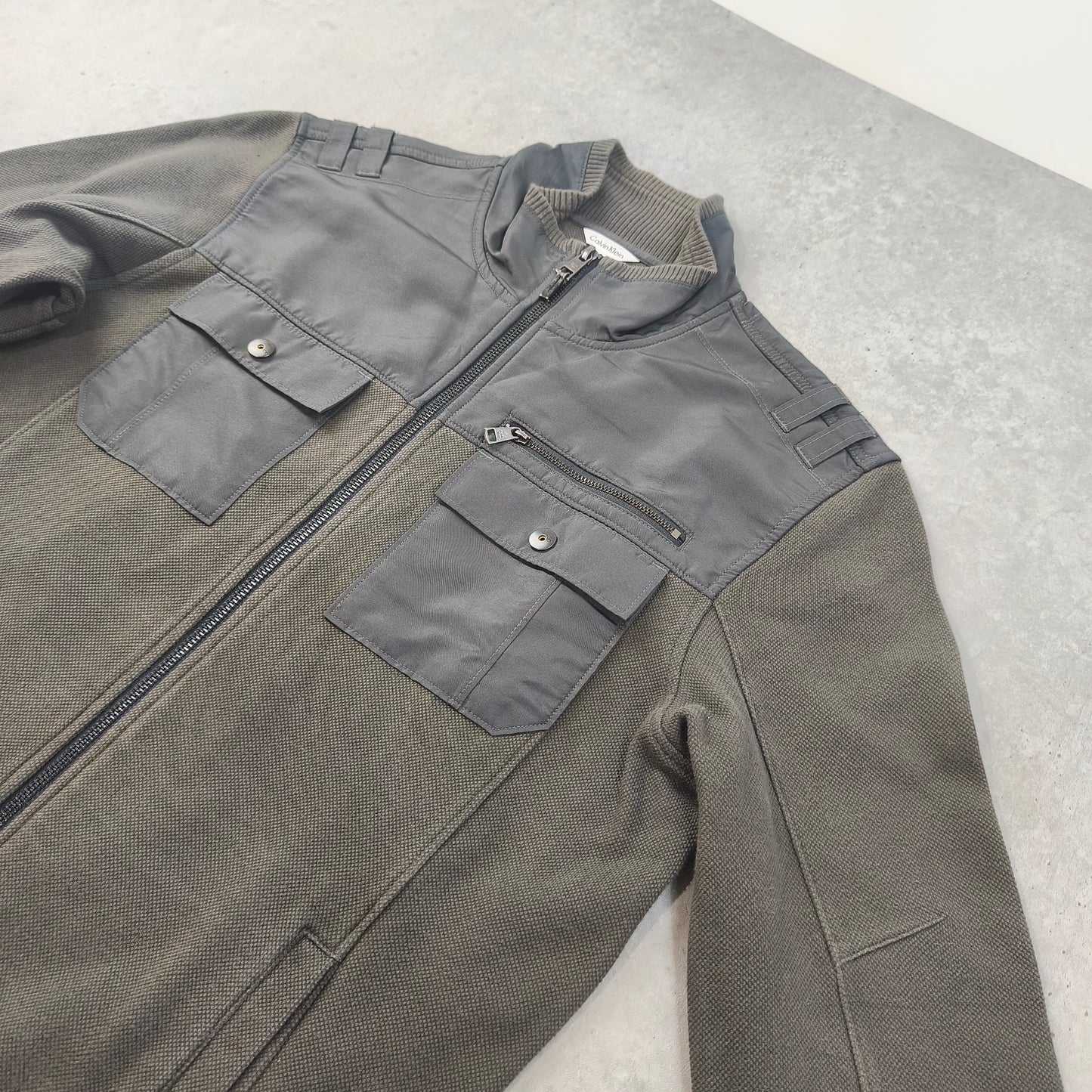 Veste Gilet Calvin Klein Kaki Taupe Coton - Taille M Homme #0112
