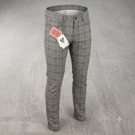 Pantalon Hells Bells Modèle Bridge Grey Carreaux Rétro Vintage femme #0251