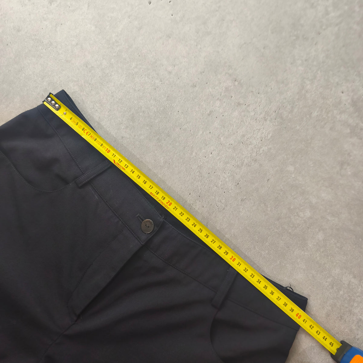 Pantalon de Tailleur Chanel Vintage Laine Noir Bleu T40  Tapered Luxury #0301 Femme