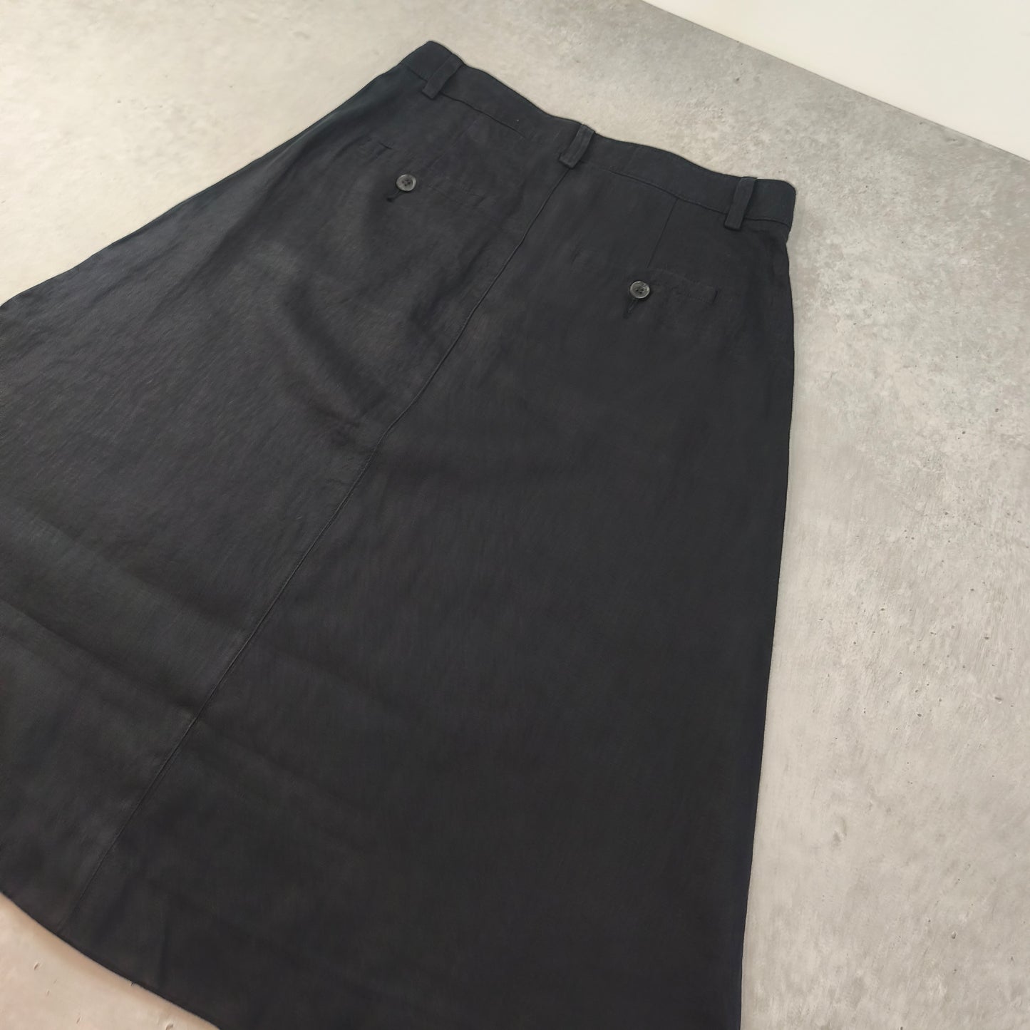 Jupe midi Esprit 100% lin gris foncé T36 femme