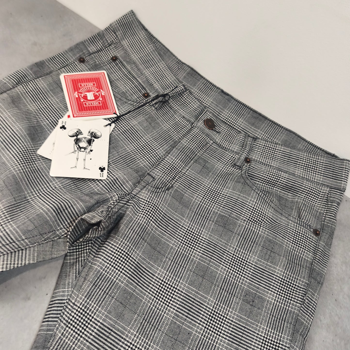 Pantalon Hells Bells Modèle Bridge Grey Carreaux Rétro Vintage femme #0251