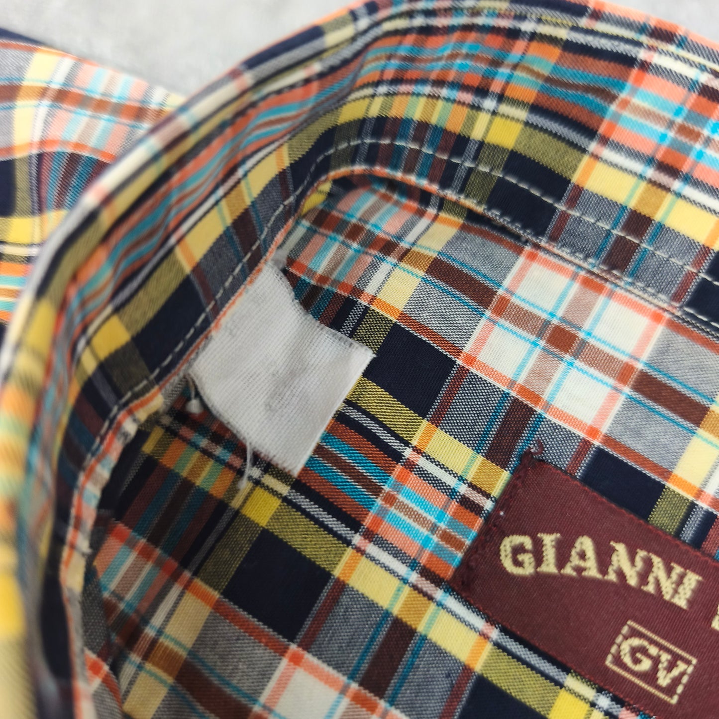 Chemise Homme Manches Courtes Carreaux Gianni Valli Taille XXL StyleCasual Vintage Homme #0250