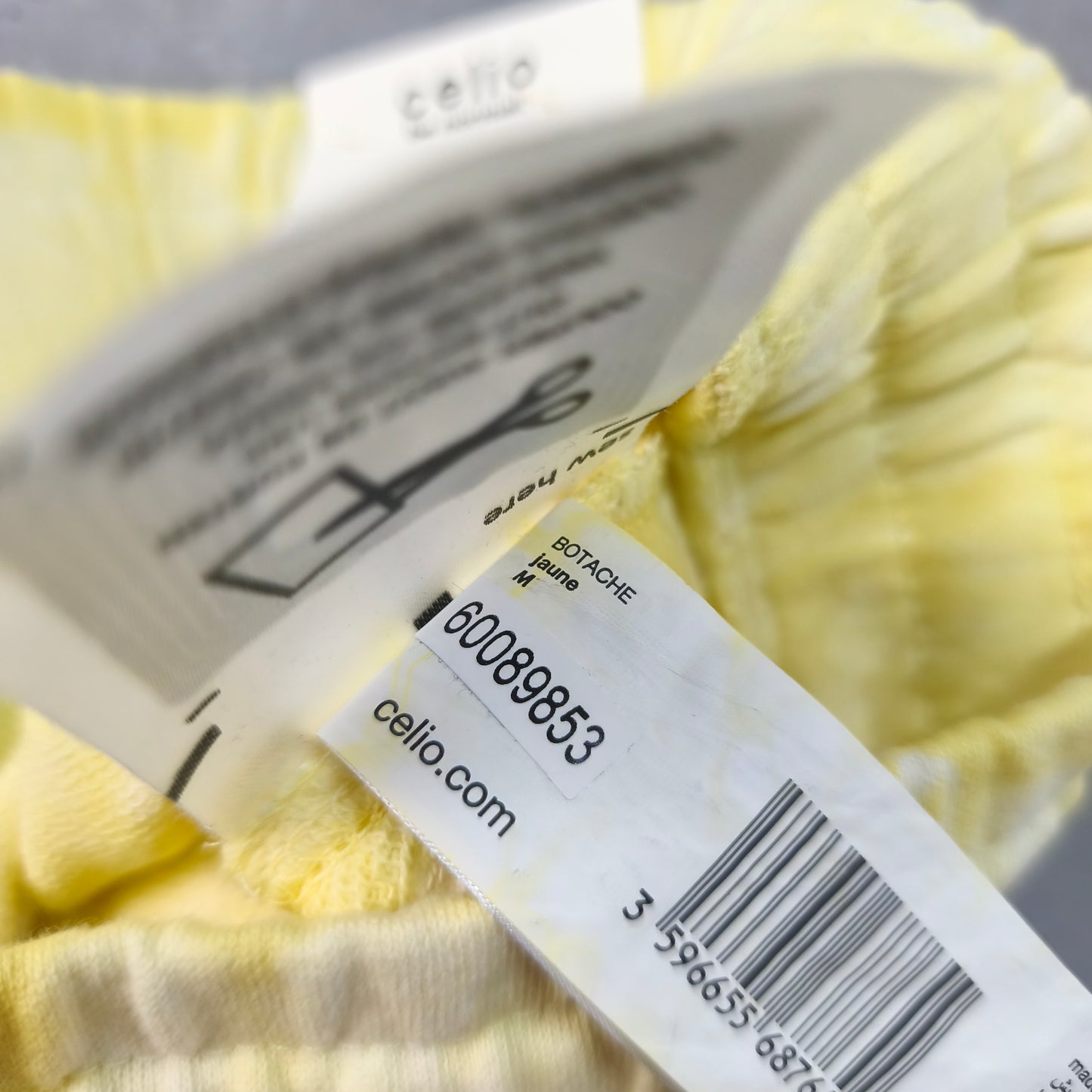 Bermuda en molleton Celio Tie & Dye Jaune - Taille M homme