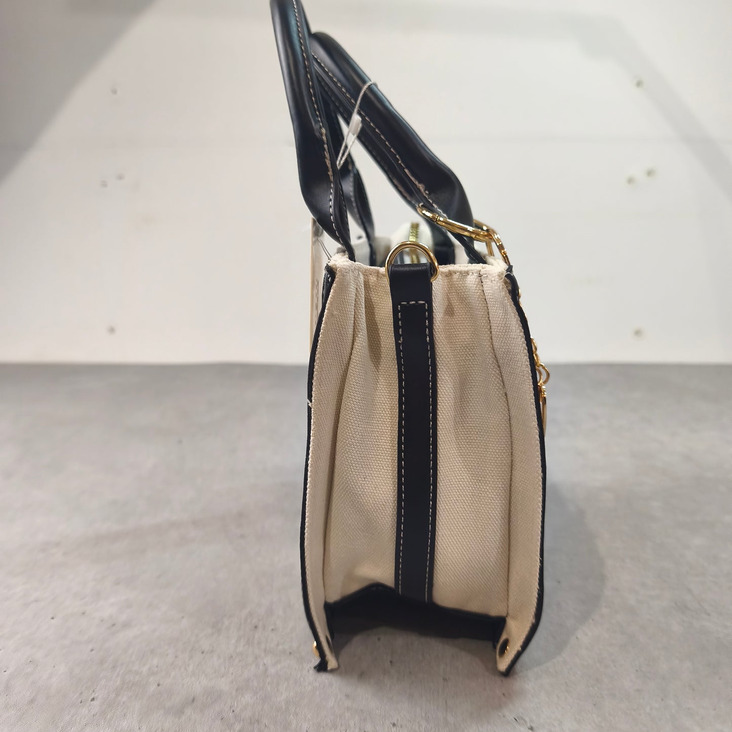 Sac à Main Cabas Manoukian Studio Écru et Noir Bandoulière #0280