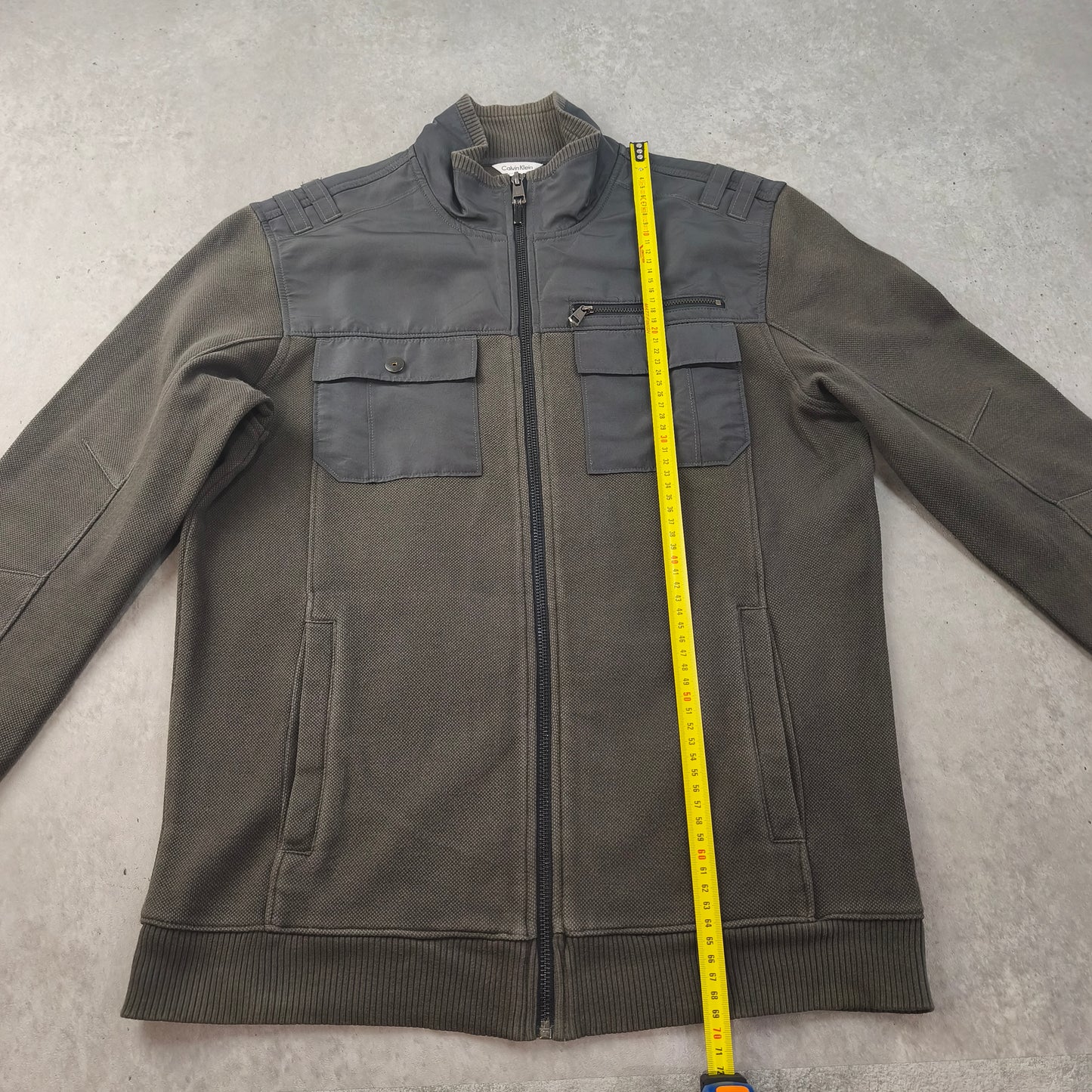Veste Gilet Calvin Klein Kaki Taupe Coton - Taille M Homme #0112