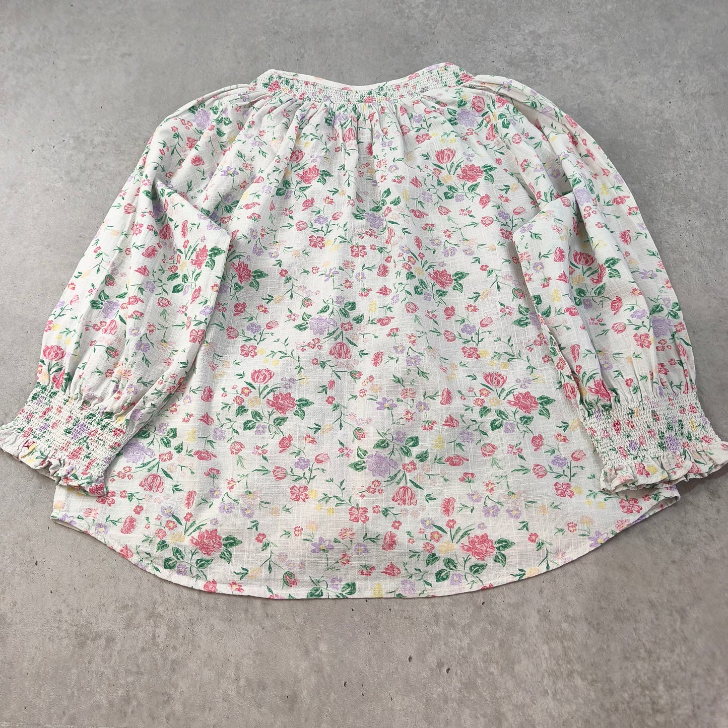 Blouse Romantique Fleurs Buissonnière & Women 100% Coton Taille M/L Oversize Femme #0250