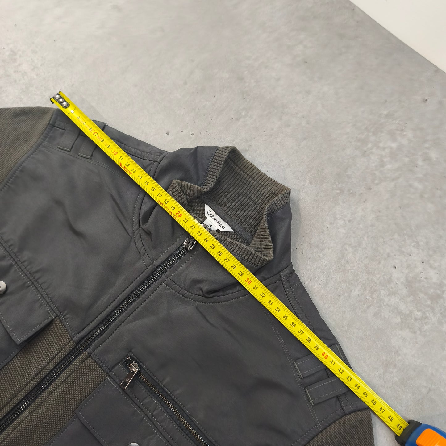 Veste Gilet Calvin Klein Kaki Taupe Coton - Taille M Homme #0112