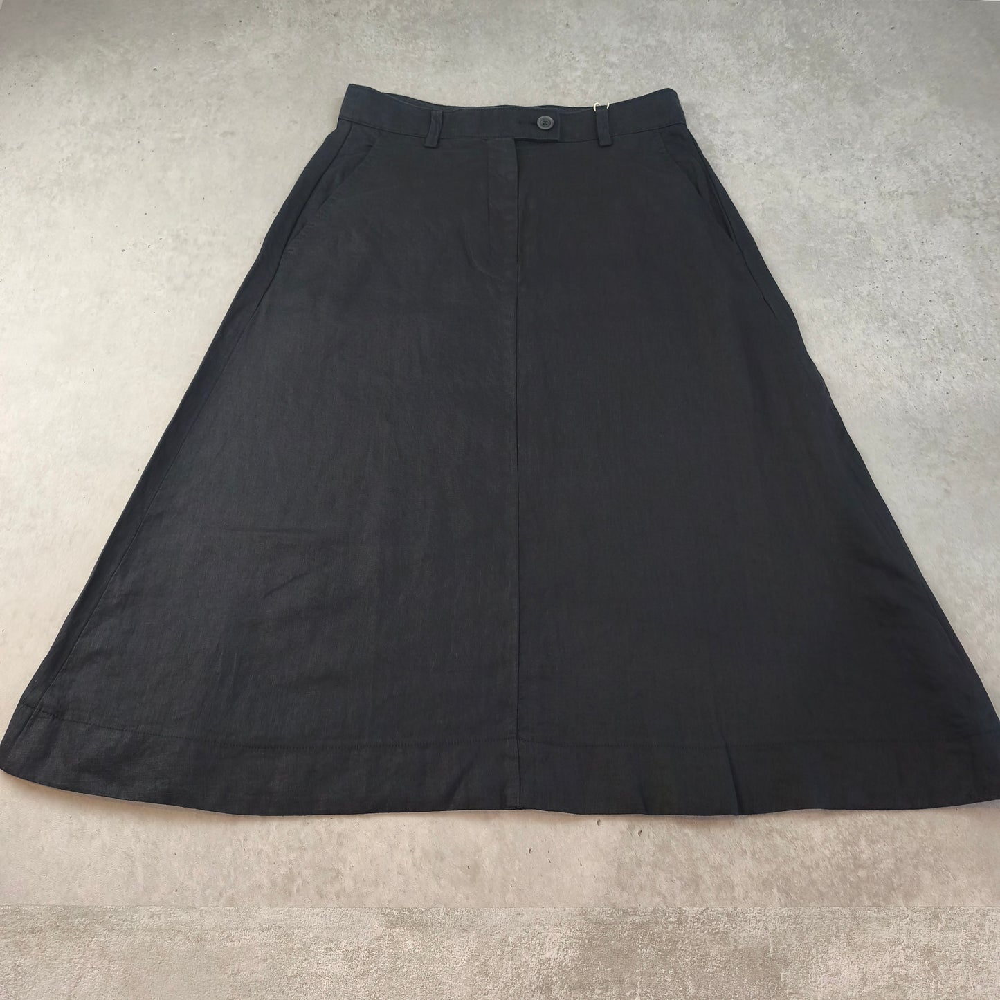 Jupe midi Esprit 100% lin gris foncé T36 femme