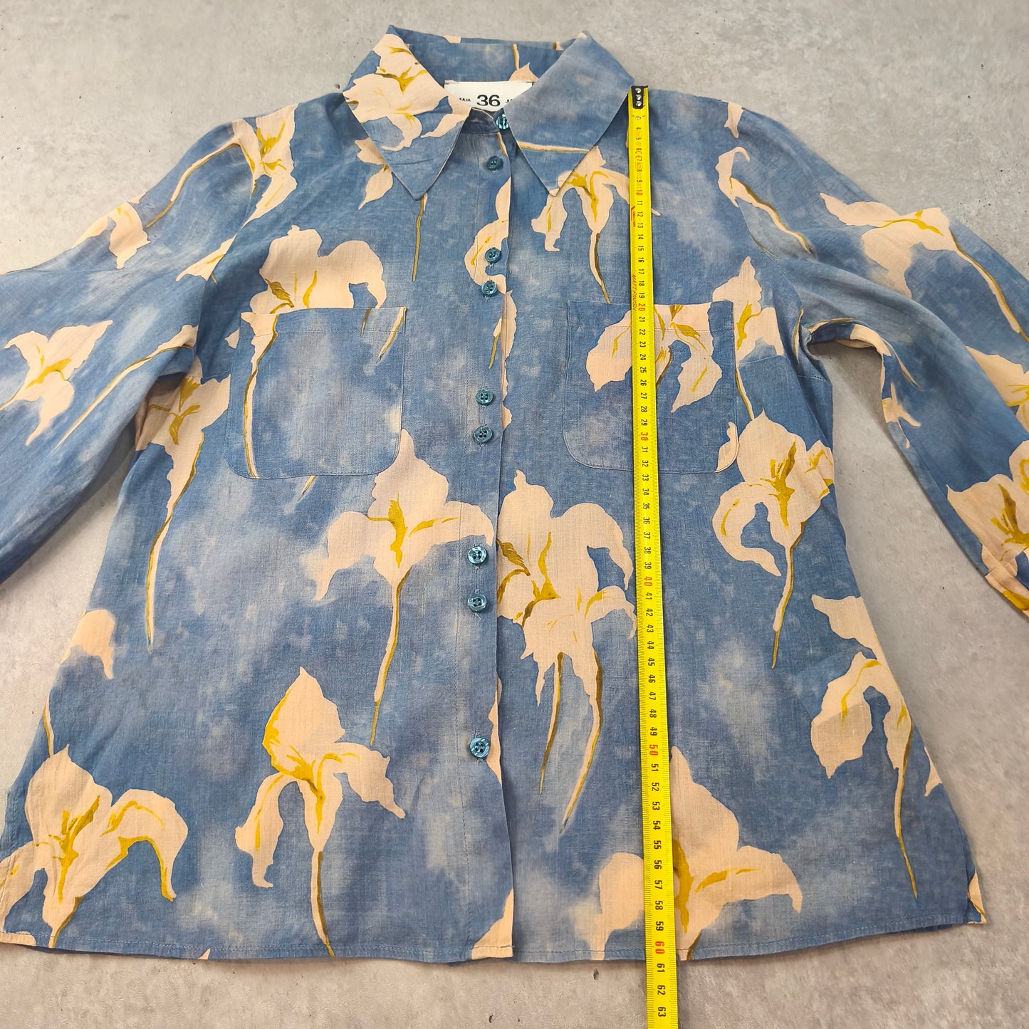 Chemisier femme Julia June imprimé floral bleu - Taille 36 (S) #0250