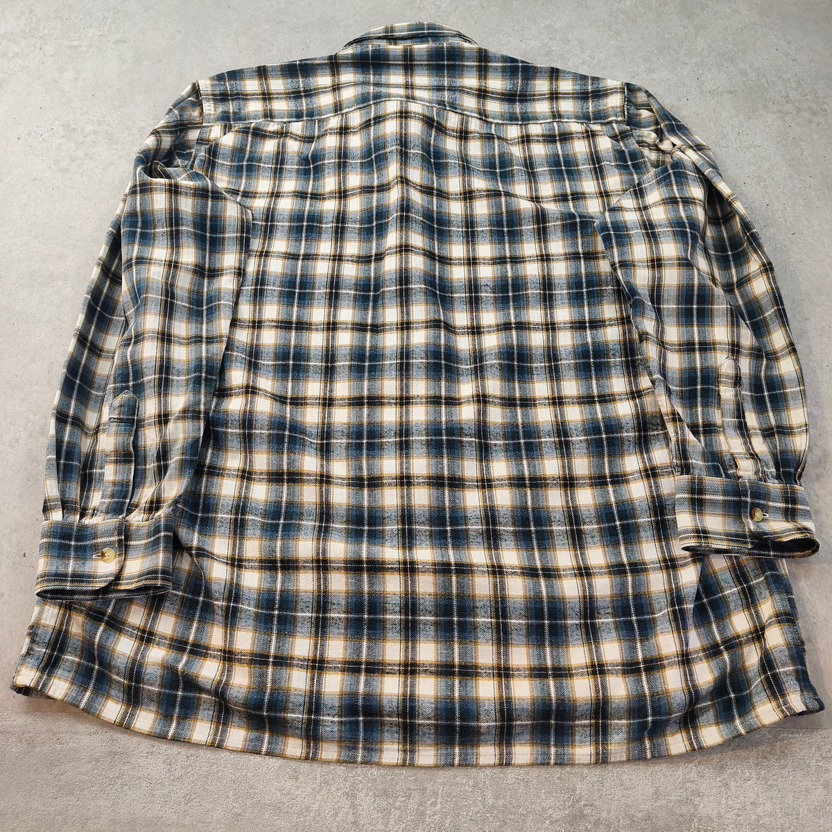 Chemise vintage en flanelle Classic Generation bleu marine, noir et écru Homme 2XL / 3XL #0295
