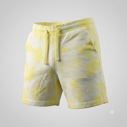 Bermuda en molleton Celio Tie & Dye Jaune - Taille M homme