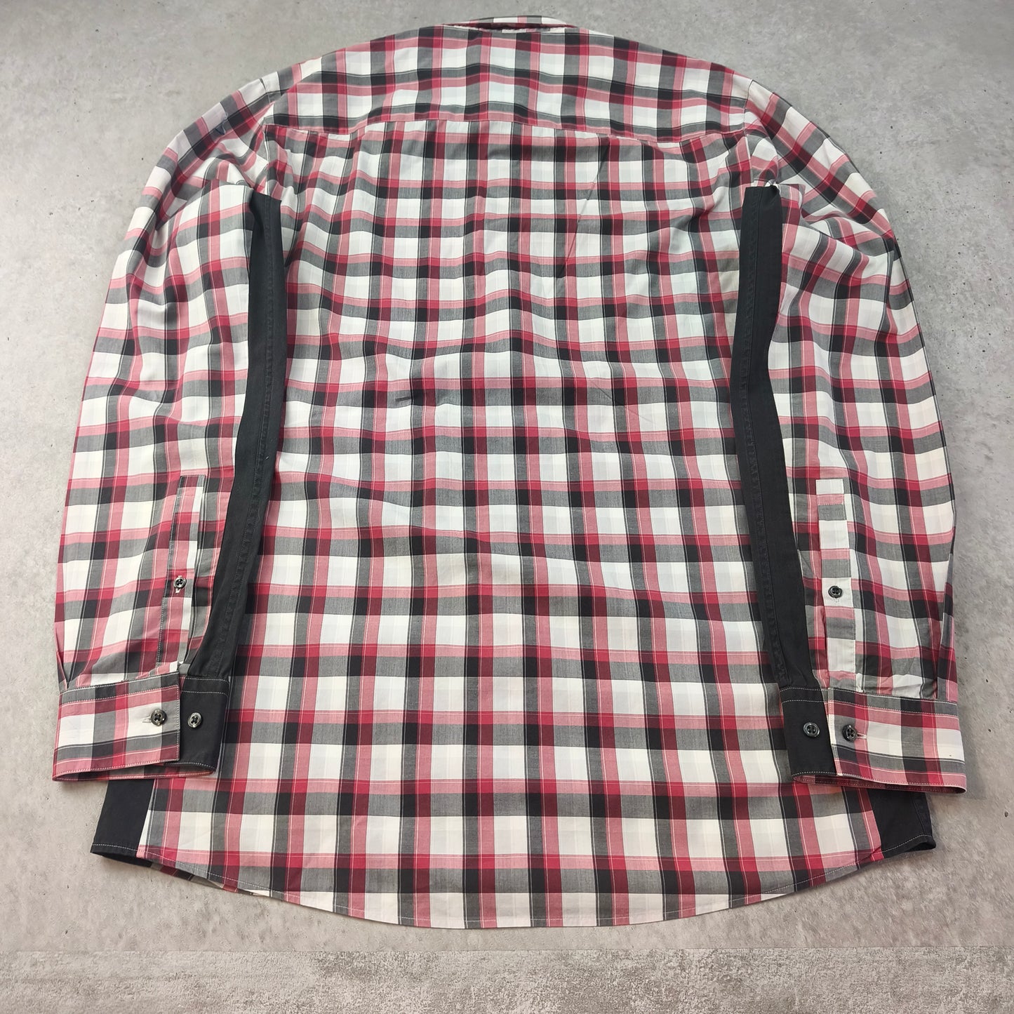 Chemise Hugo Boss Slim Fit Carreaux Rouge Noir Homme Taille L #0250