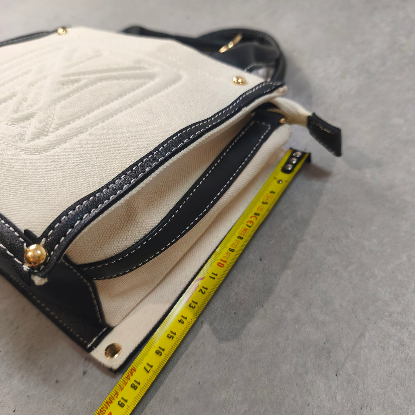 Sac à Main Cabas Manoukian Studio Écru et Noir Bandoulière #0280