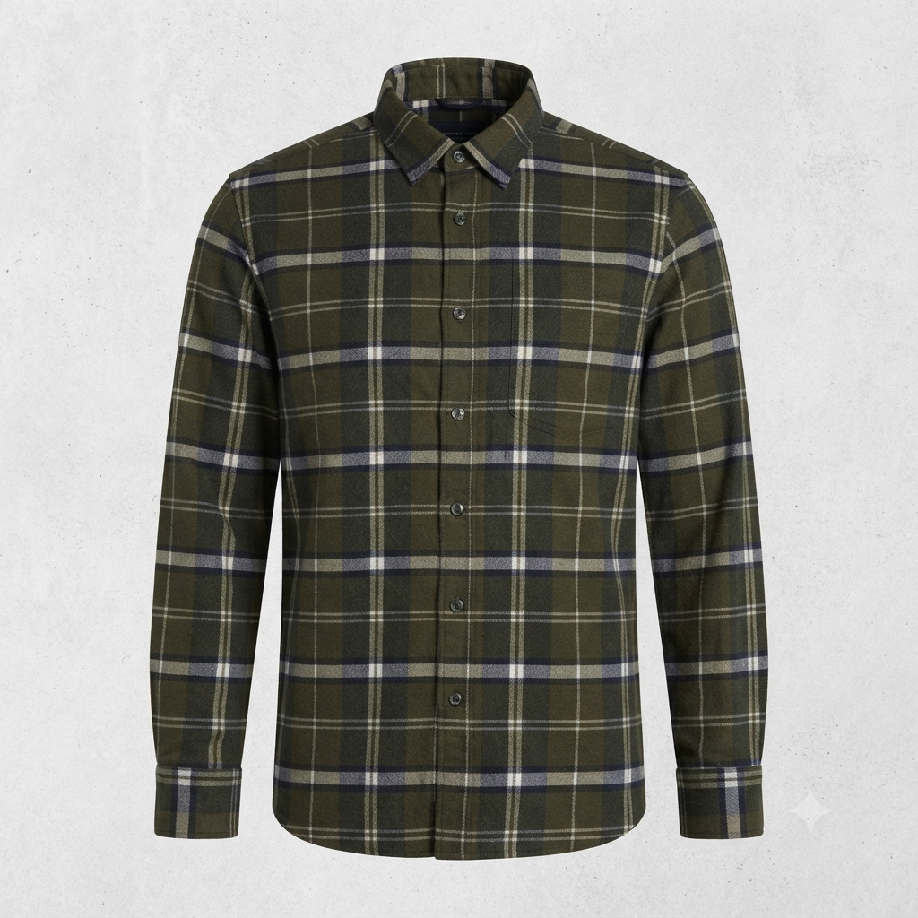 Chemise vintage en flanelle de travail LMA (modèle Ardennes) Homme - Taille L #0295