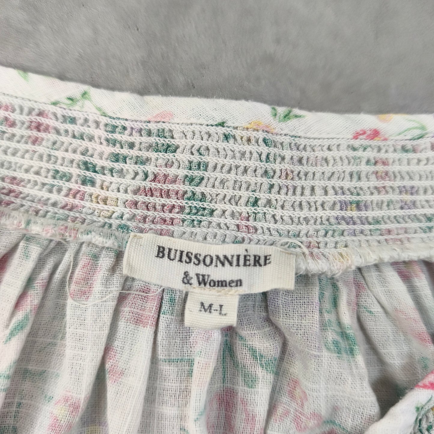 Blouse Romantique Fleurs Buissonnière & Women 100% Coton Taille M/L Oversize Femme #0250