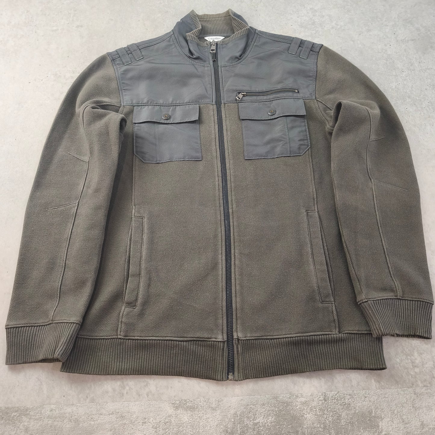 Veste Gilet Calvin Klein Kaki Taupe Coton - Taille M Homme #0112
