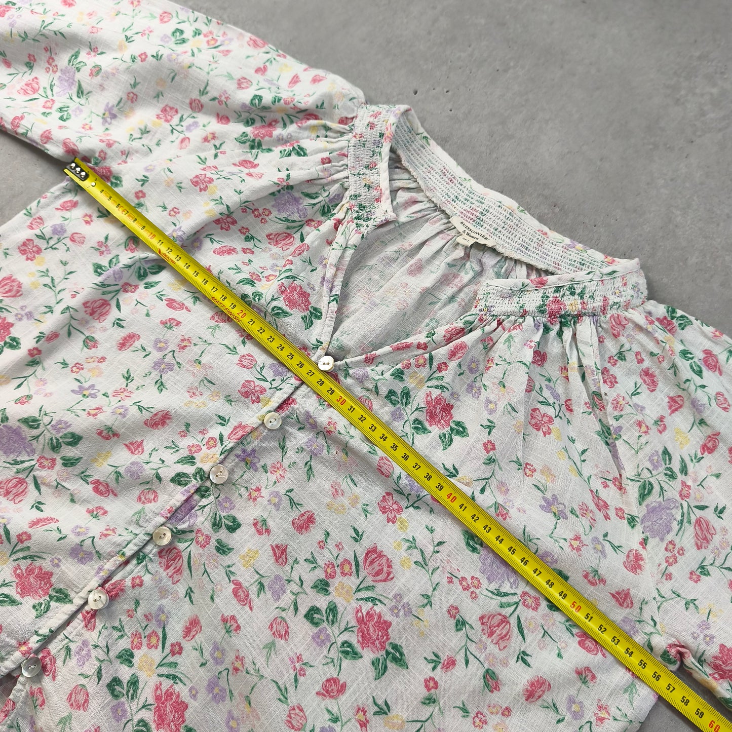 Blouse Romantique Fleurs Buissonnière & Women 100% Coton Taille M/L Oversize Femme #0250
