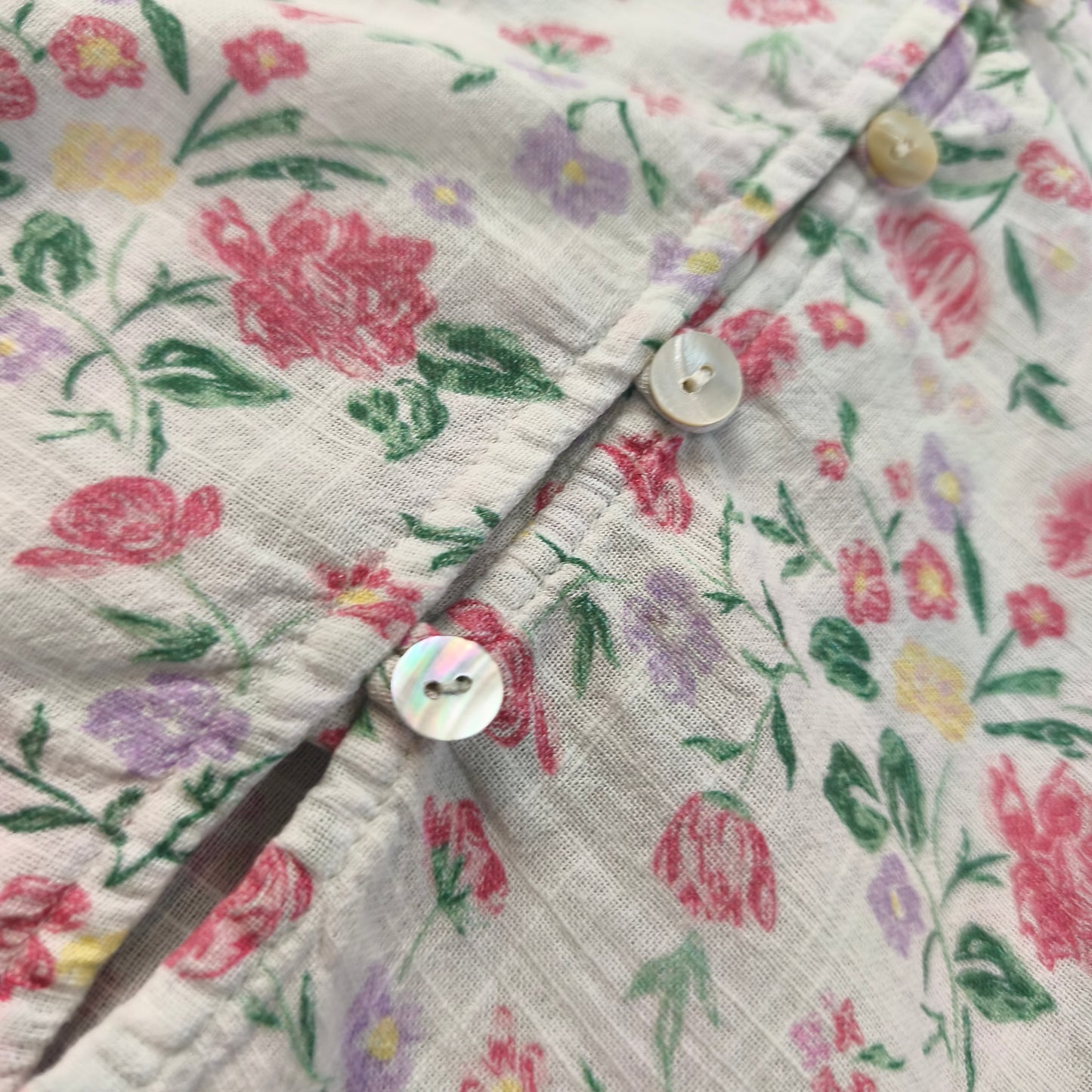Blouse Romantique Fleurs Buissonnière & Women 100% Coton Taille M/L Oversize Femme #0250