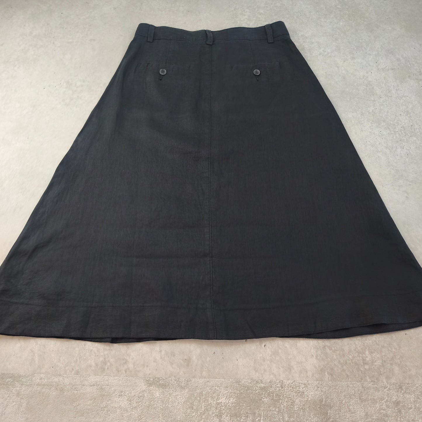 Jupe midi Esprit 100% lin gris foncé T36 femme