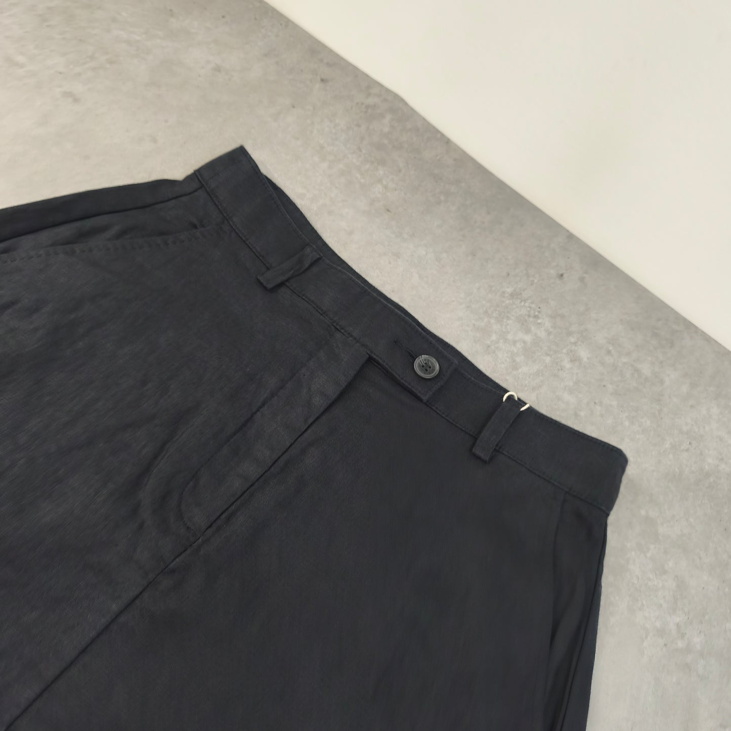 Jupe midi Esprit 100% lin gris foncé T36 femme