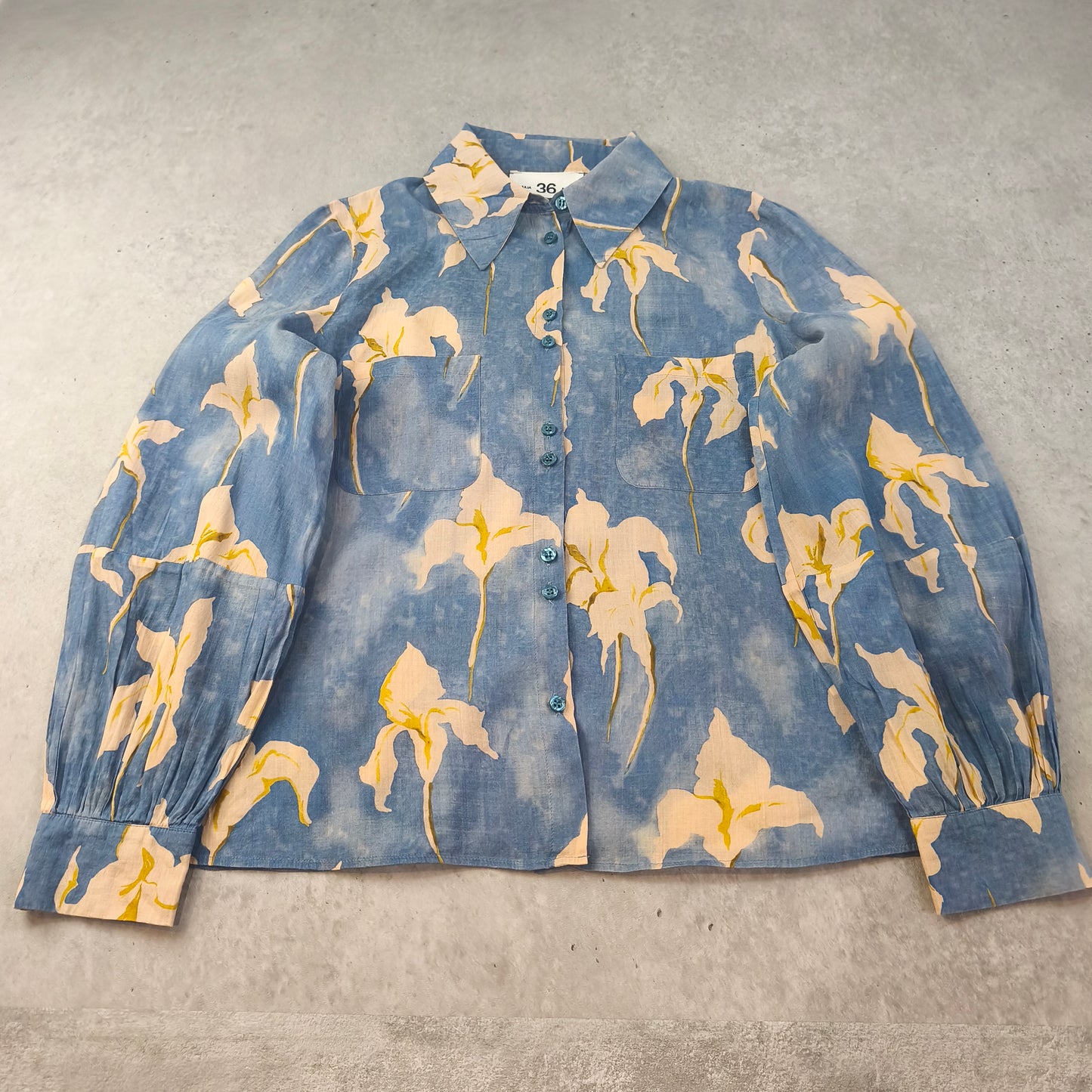 Chemisier femme Julia June imprimé floral bleu - Taille 36 (S) #0250