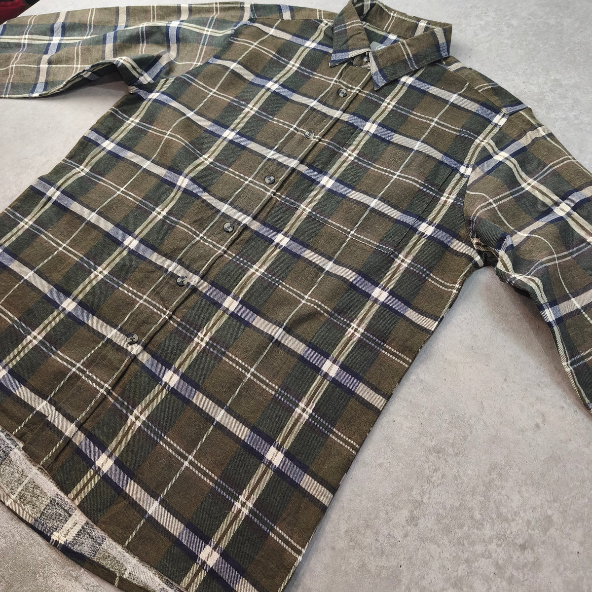 Chemise vintage en flanelle de travail LMA (modèle Ardennes) Homme - Taille L #0295