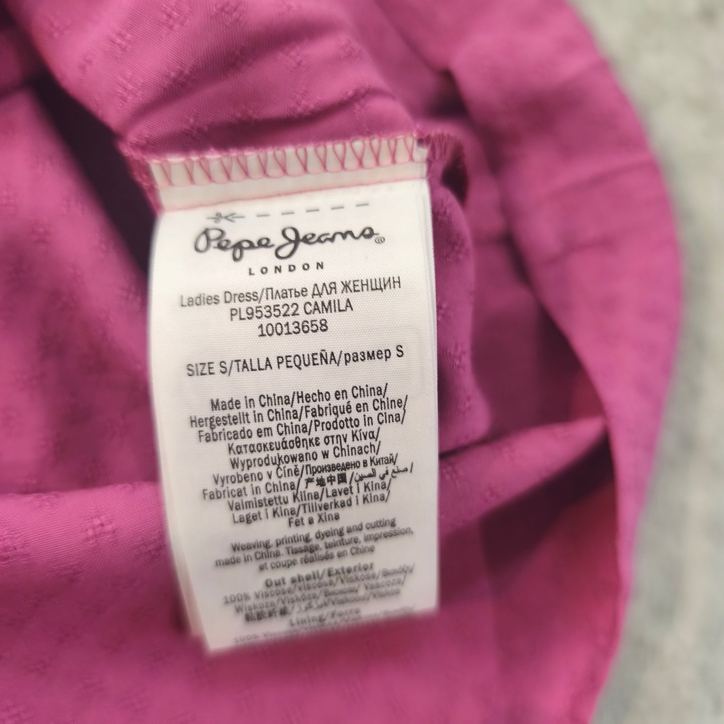 Robe femme rose Pepe Jeans Neuve modèle Camila Taille S