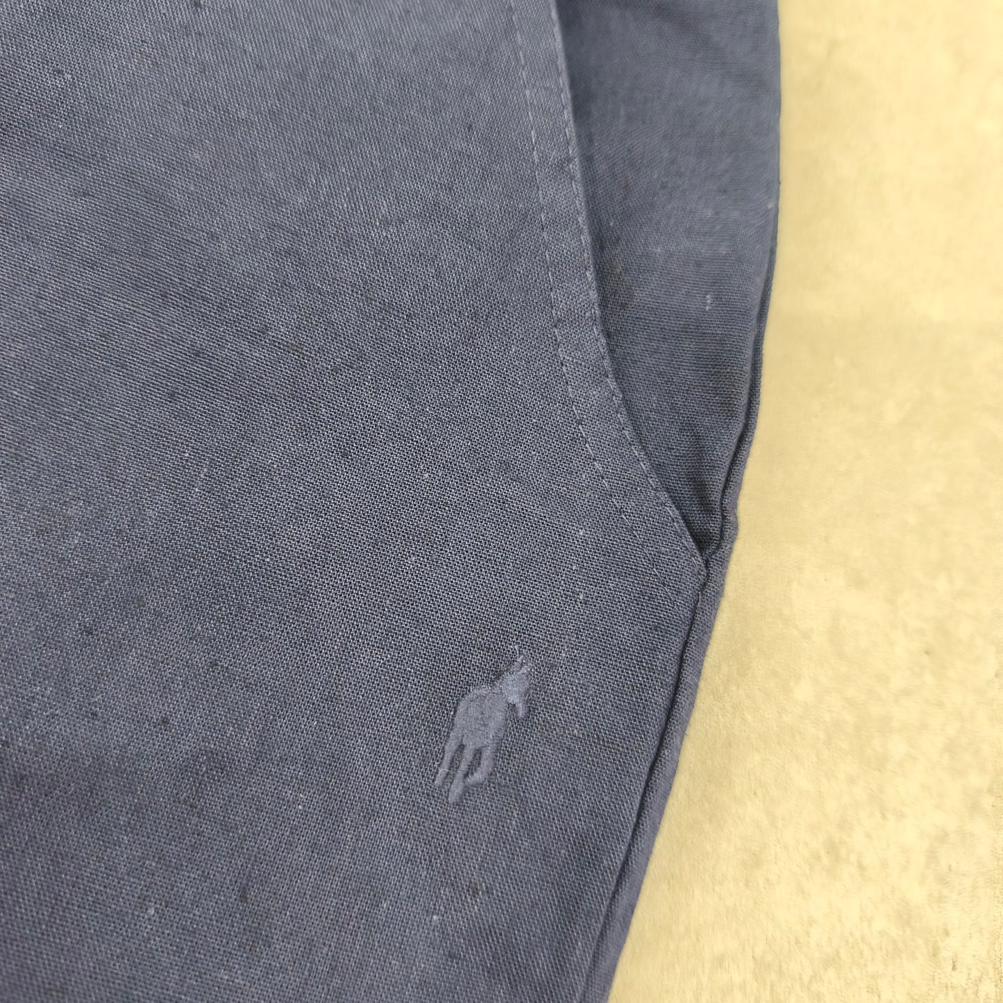 Bermuda Homme Gentleman Farmer Bleu Marine Coton Lin Taille W38  FR48