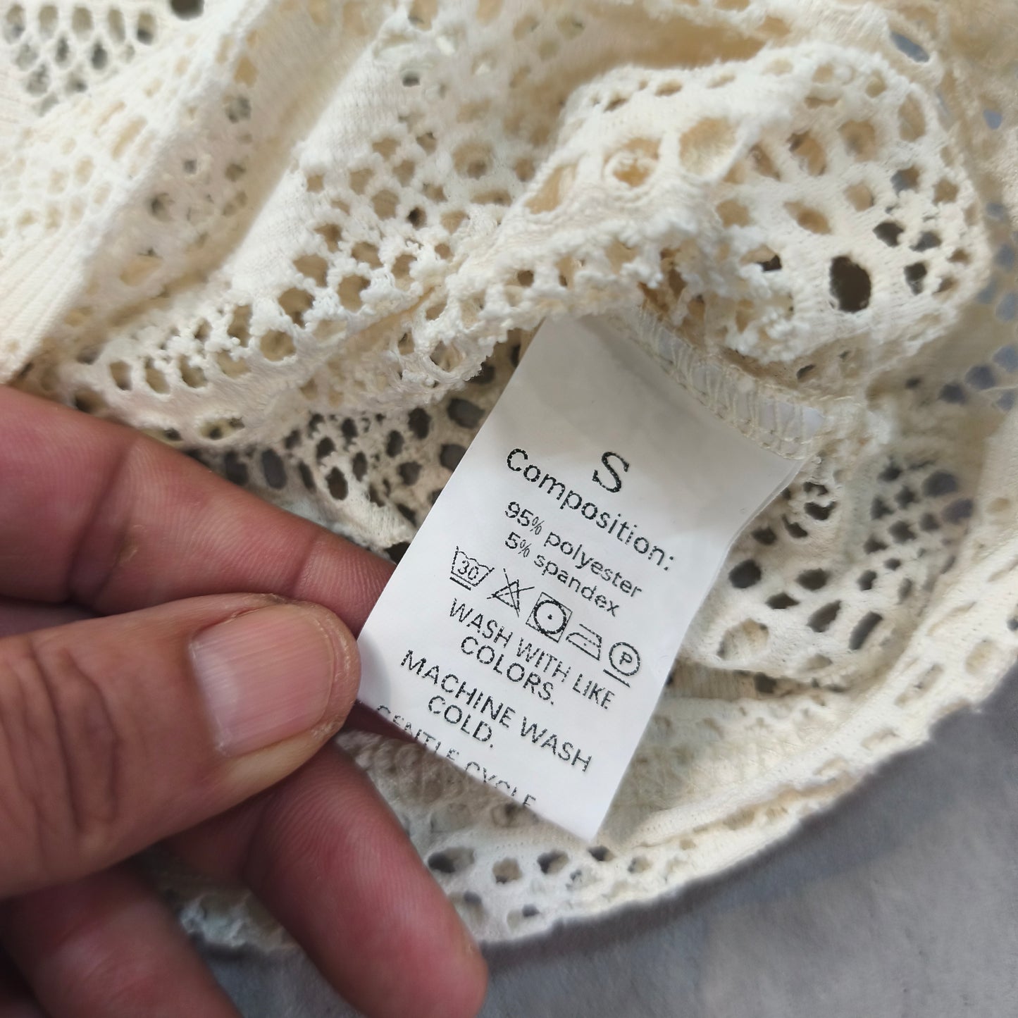 Chemise Crochet Dentelle Écru Beige Kimono Plage Tendance Boho Taille S Homme - #0250