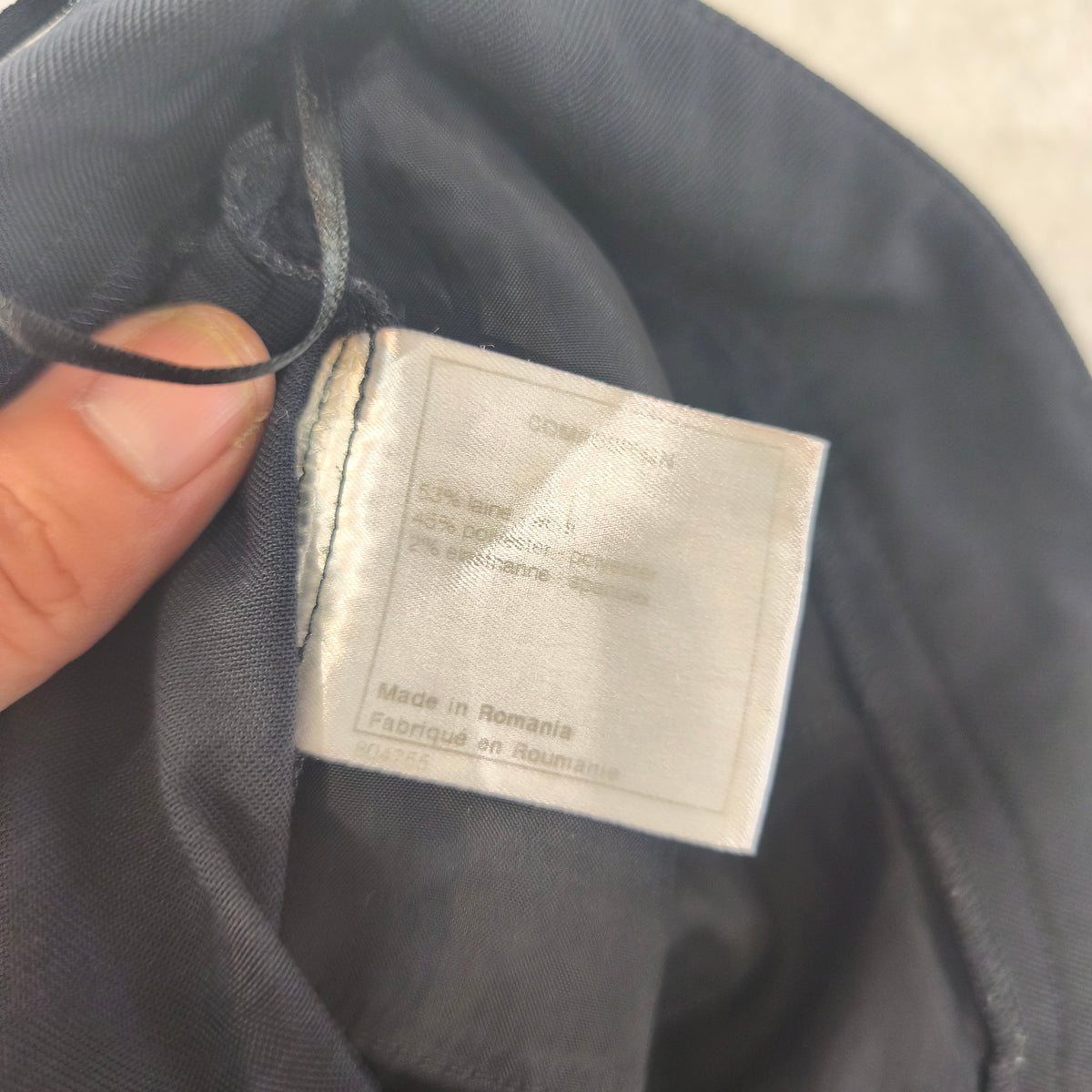 Pantalon de Tailleur Chanel Vintage Laine Noir Bleu T40  Tapered Luxury #0301 Femme