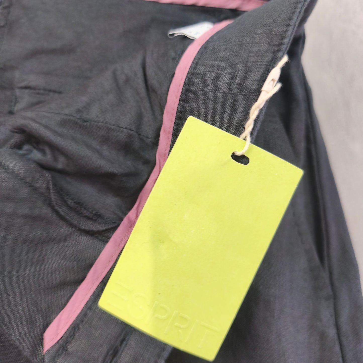 Jupe midi Esprit 100% lin gris foncé T36 femme