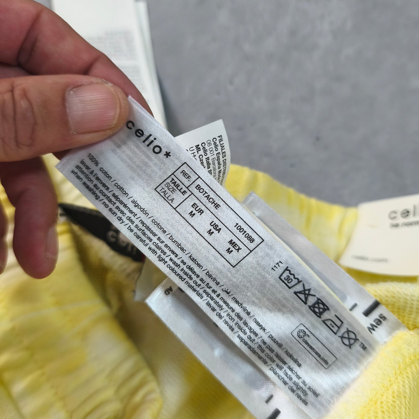 Bermuda en molleton Celio Tie & Dye Jaune - Taille M homme