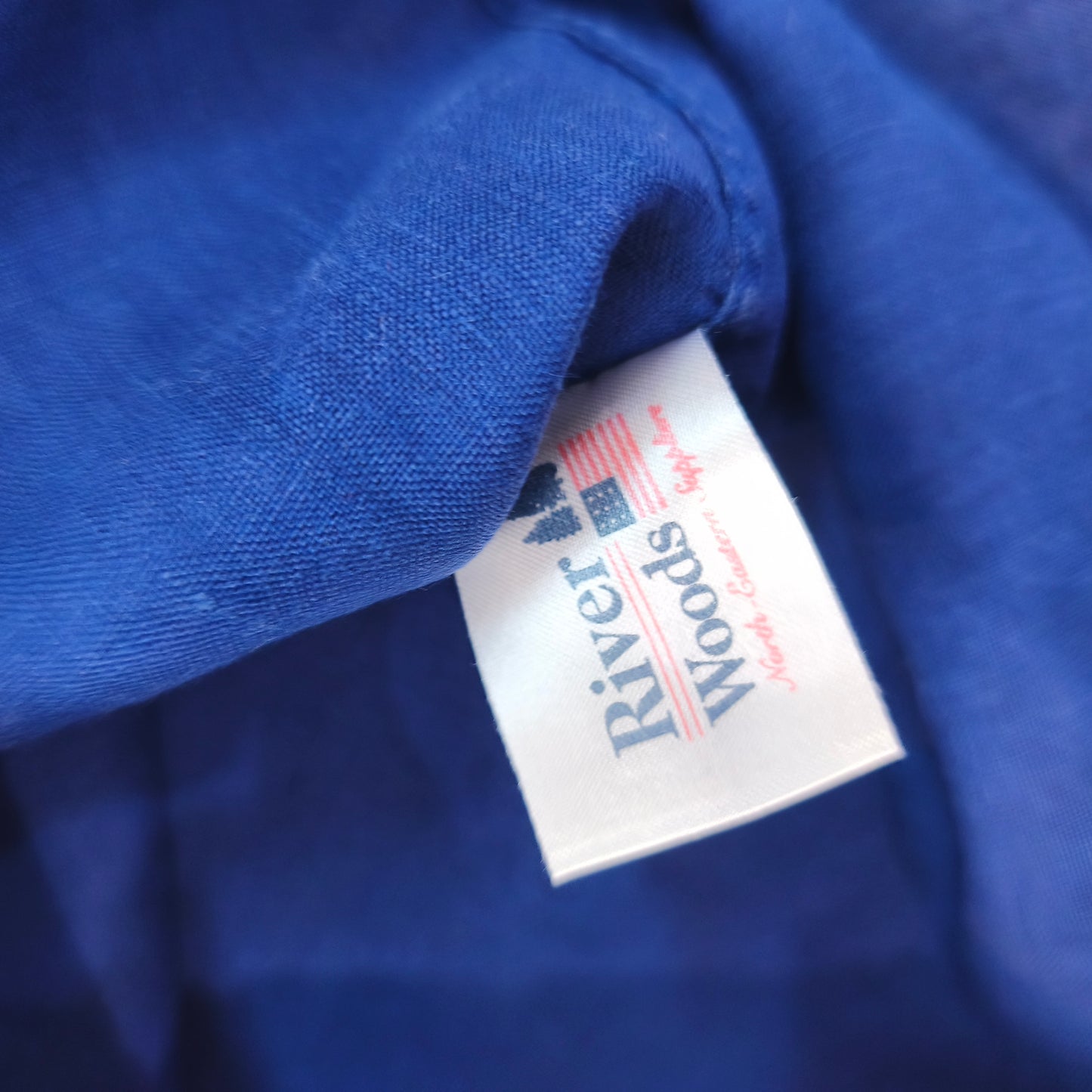 Chemise Homme 100% Lin River Woods Bleu Roi Taille S / M Tight Fit Homme #0250