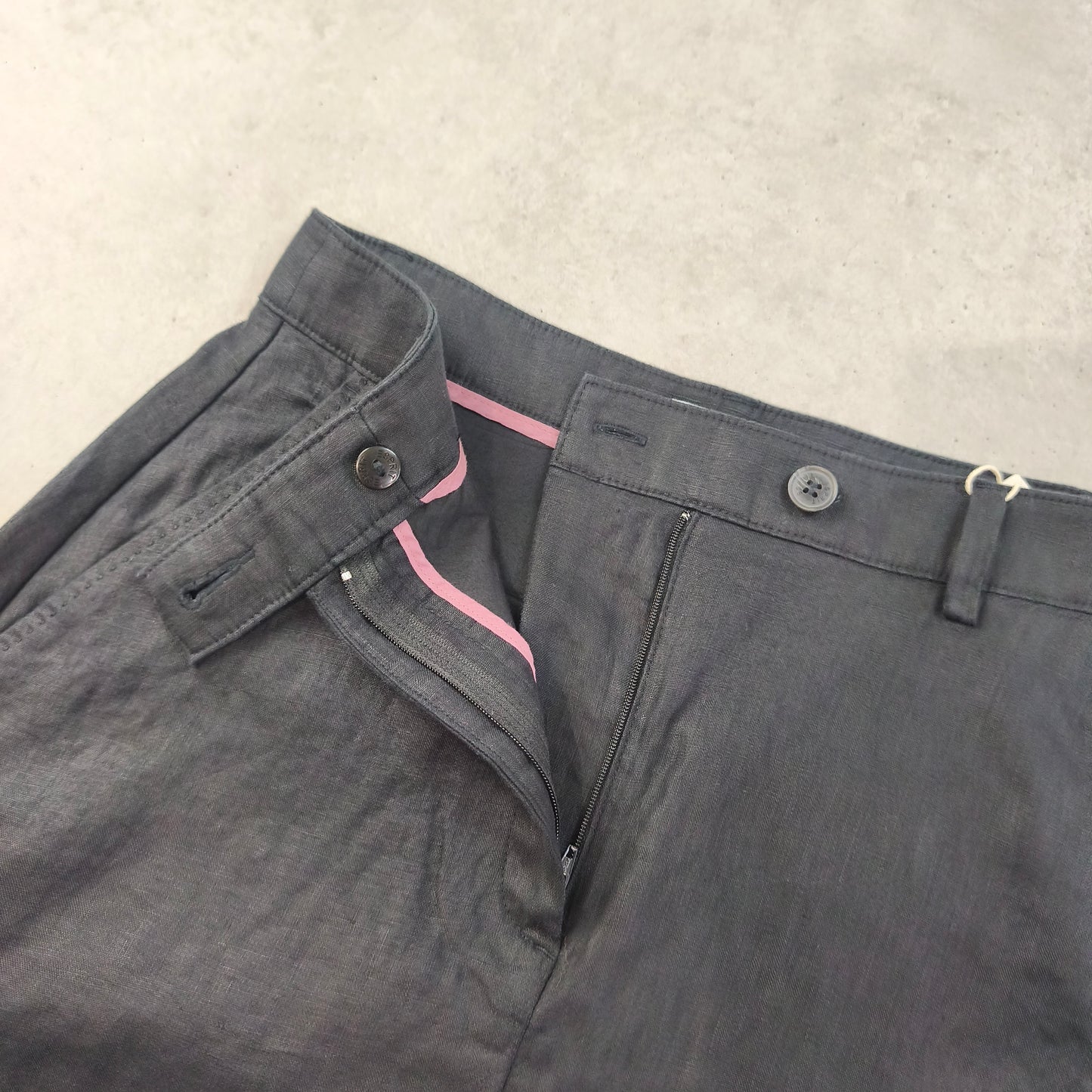 Jupe midi Esprit 100% lin gris foncé T36 femme