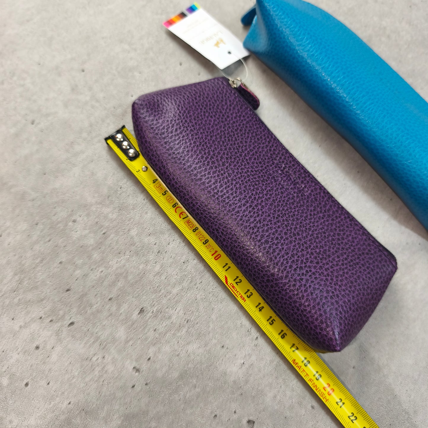 Lot de 2 Petites Trousses En Cuir Bleu et Violette #0251