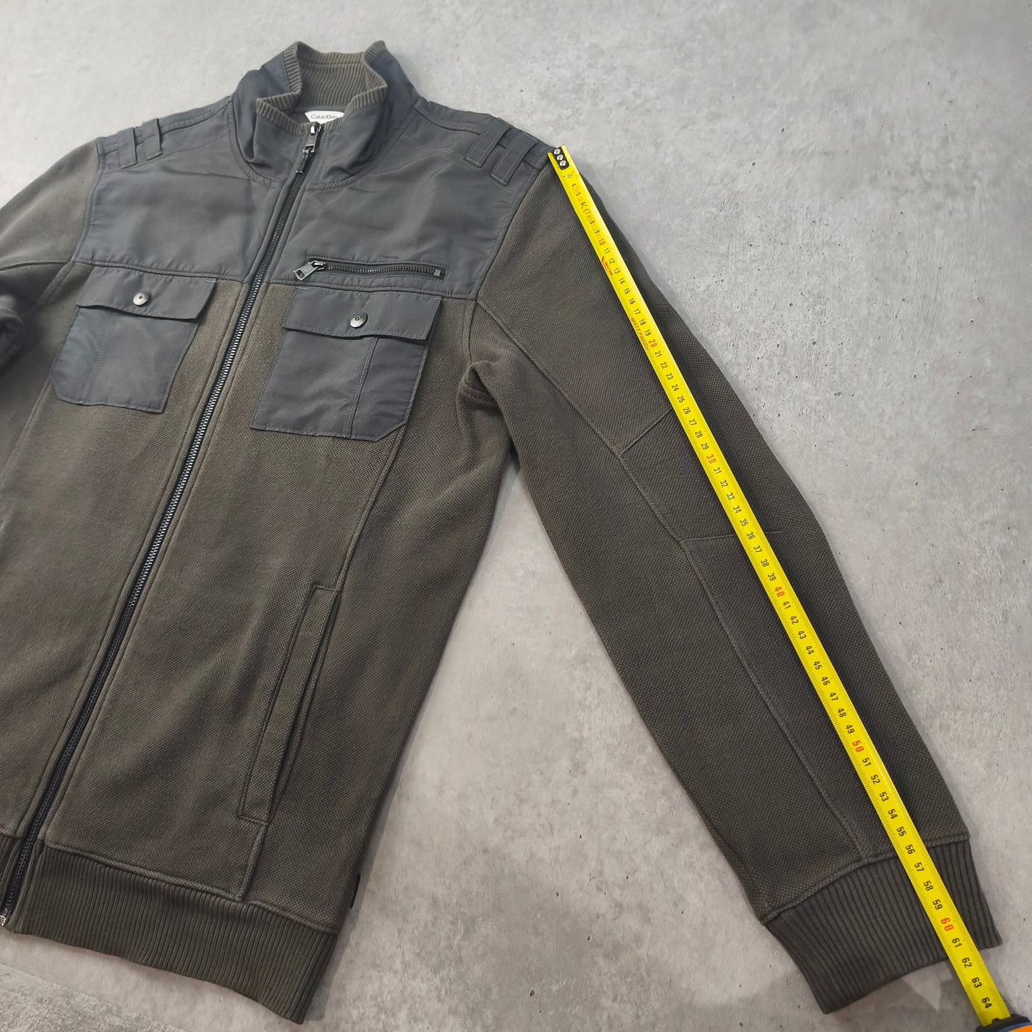 Veste Gilet Calvin Klein Kaki Taupe Coton - Taille M Homme #0112
