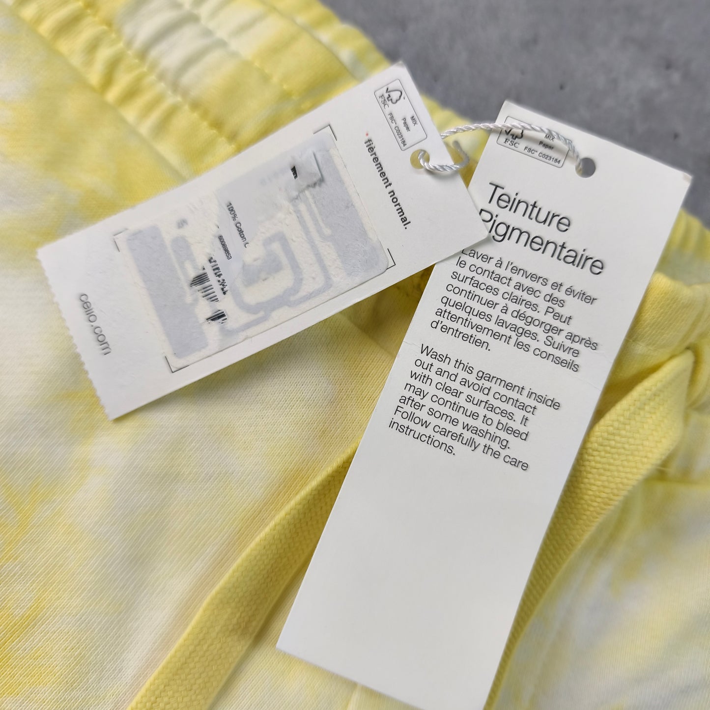 Bermuda en molleton Celio Tie & Dye Jaune - Taille M homme