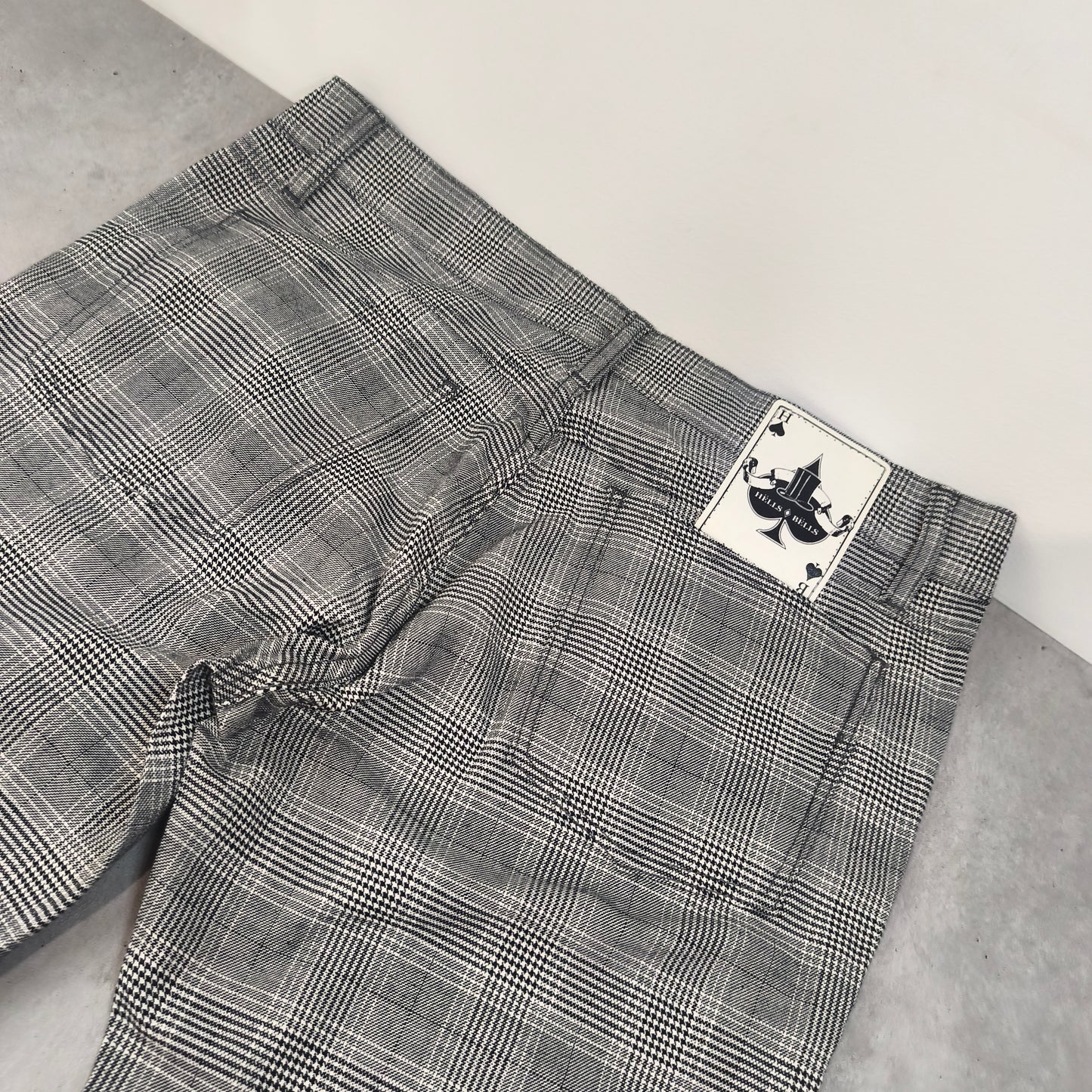 Pantalon Hells Bells Modèle Bridge Grey Carreaux Rétro Vintage femme #0251