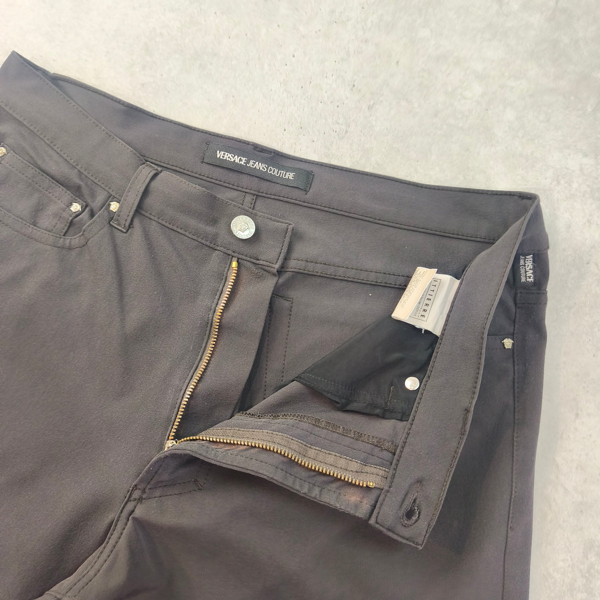 Pantalon Versace Jeans Couture Vintage Techwear Marron Reflets GrisW32 FR42 #0302 Homme