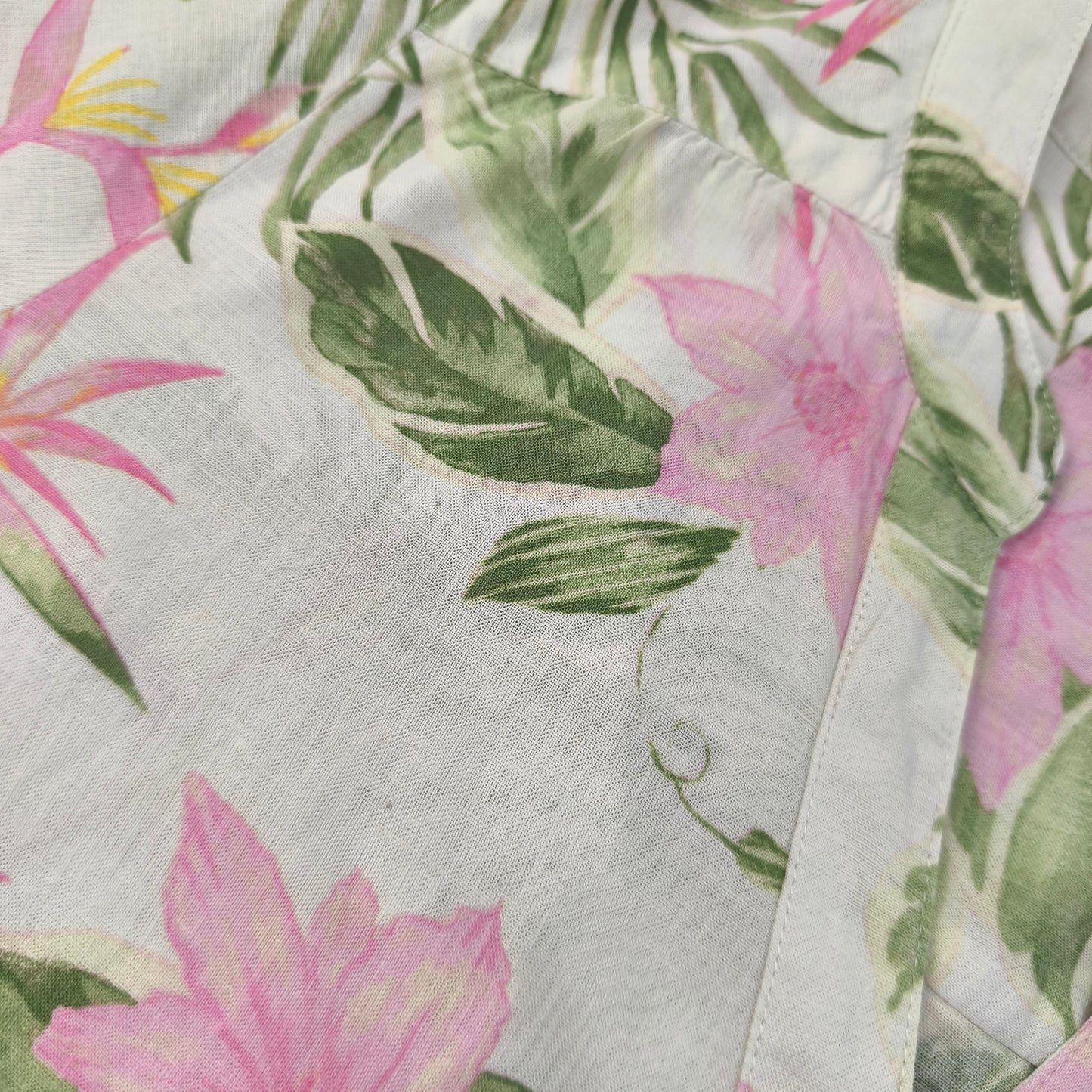 Chemisier femme Lolaliza lin imprimé floral tropical - Taille 38/40 (L) #0250