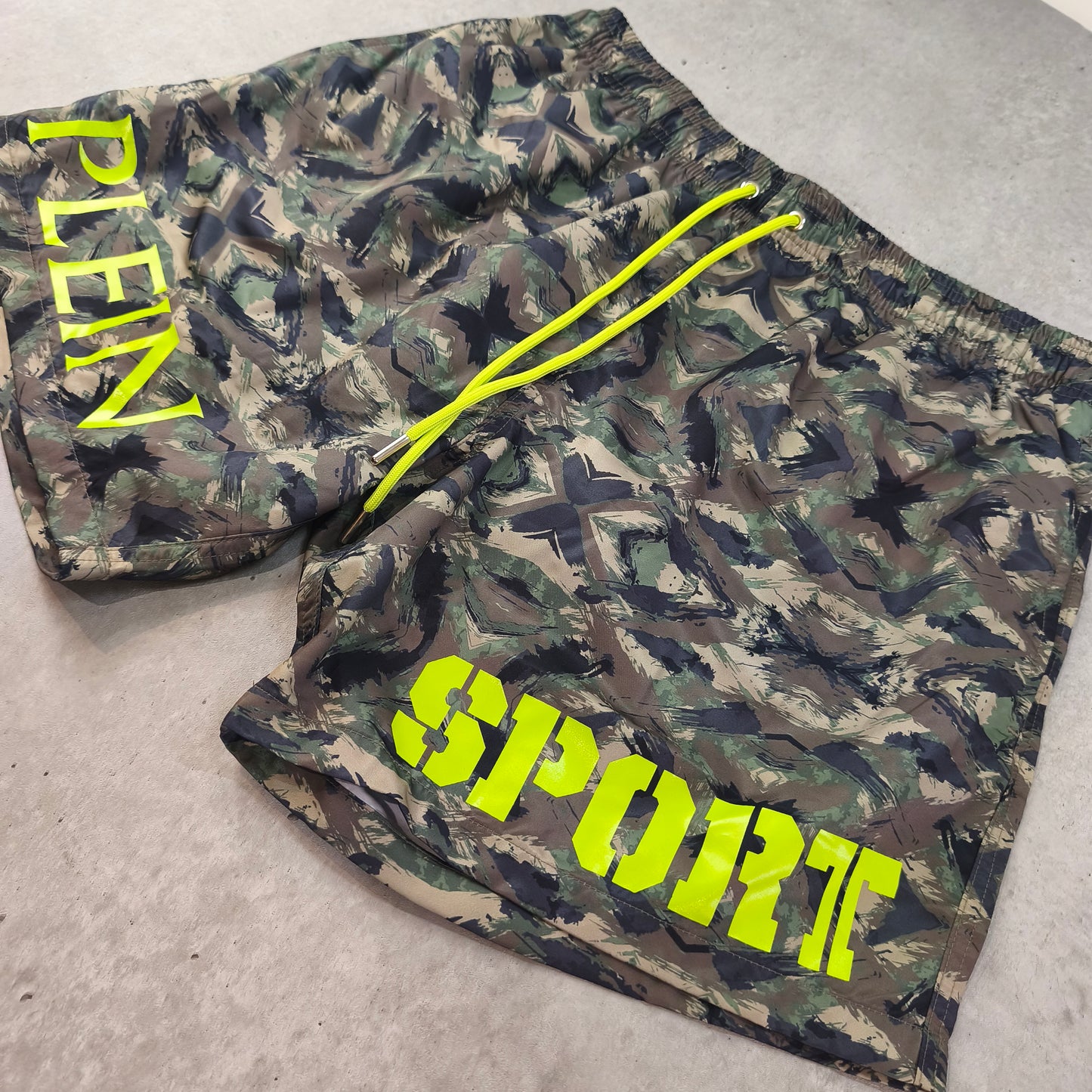 Short de bain Plein Sport camouflage militaire taille XXL boardshort fluo #0234 homme